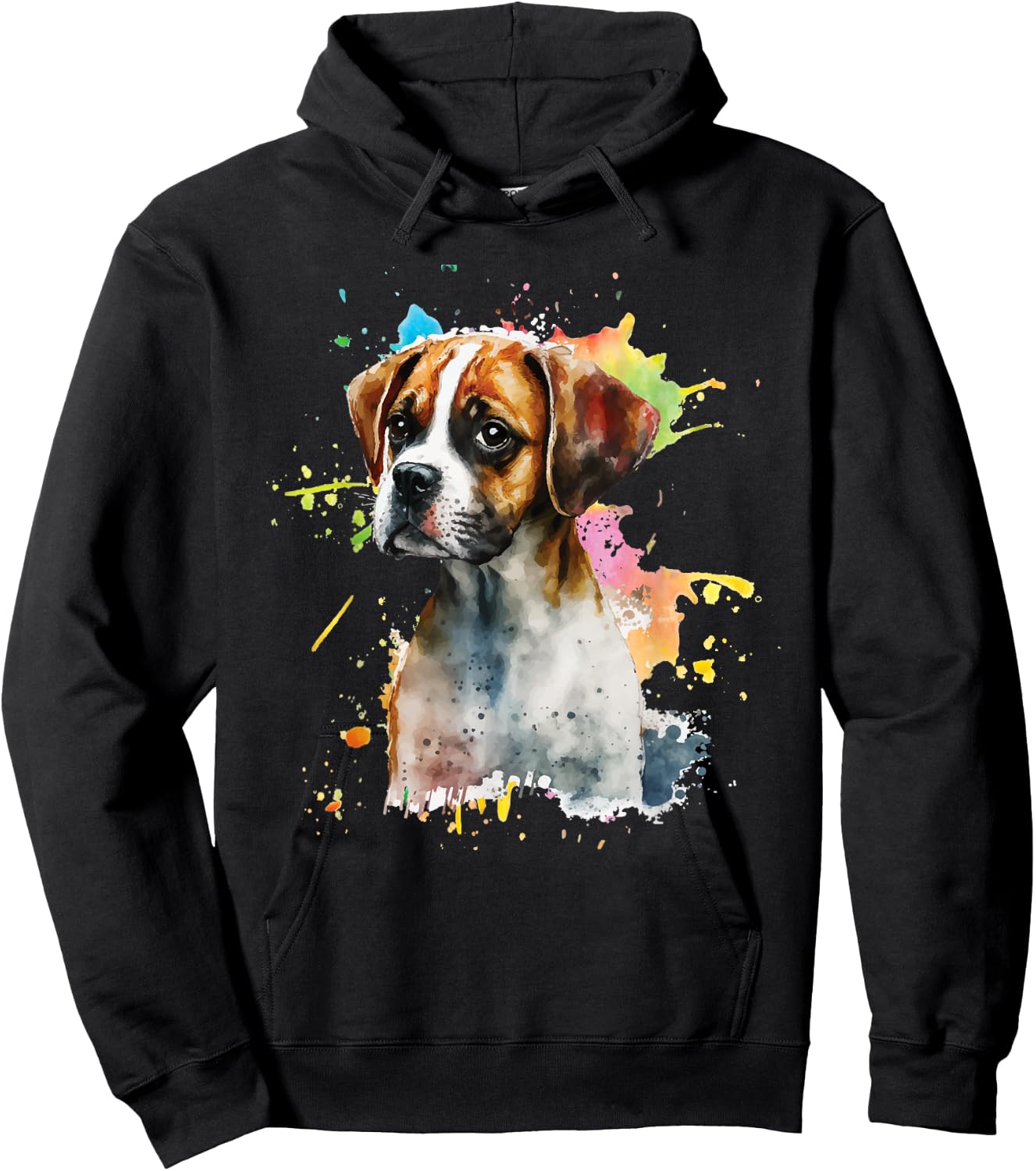 Splatter Boxer Dog - Dog Puppy Veterinarian Animal Breeder Hoodie - Hoodie | Black