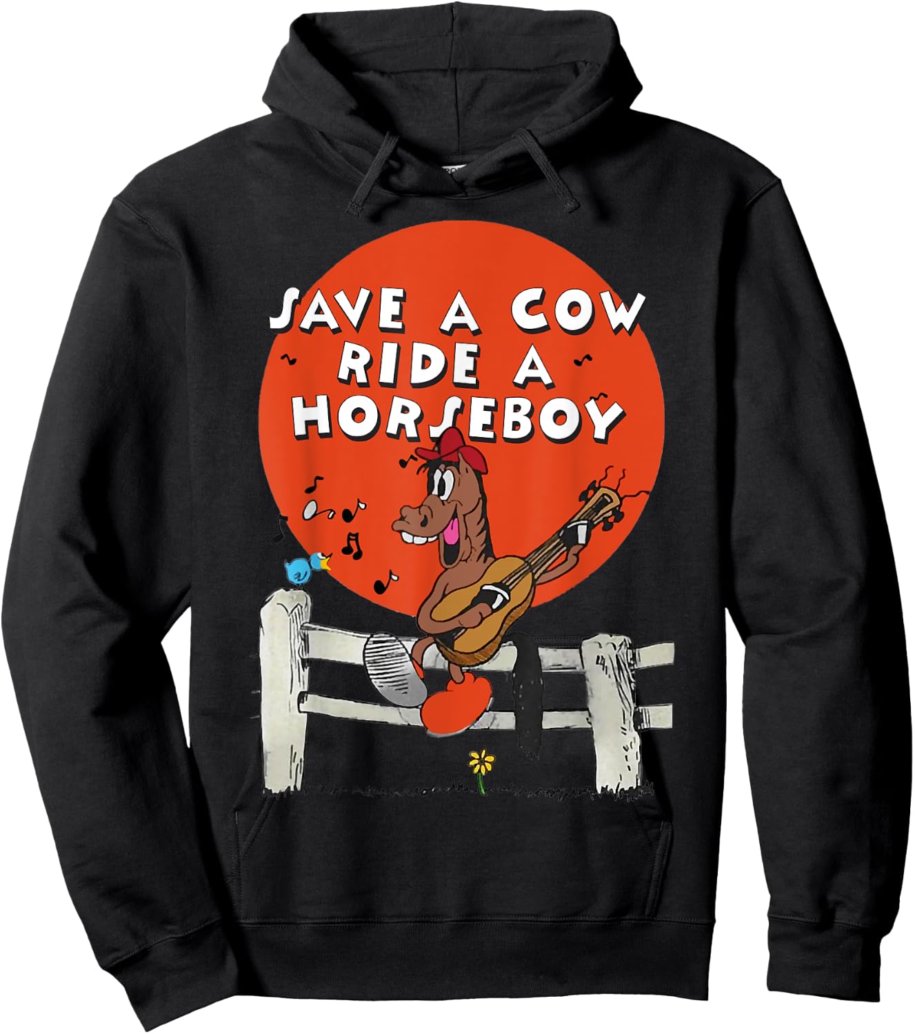 Save A Cow Ride A Horseboy Hoodie - Hoodie | Black