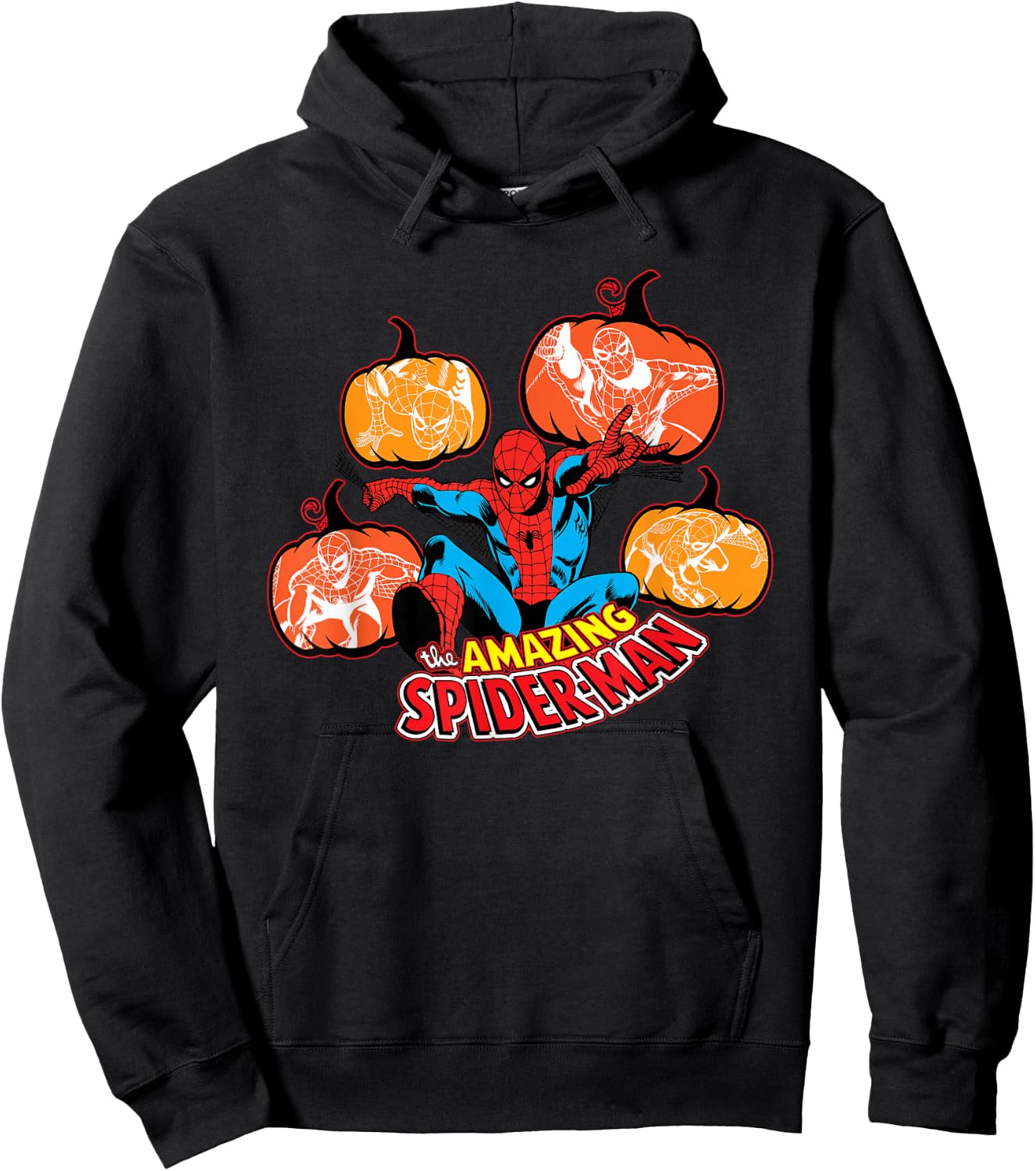 Marvel Amazing Spider-Man Halloween Fall Pumpkins Comic Art Hoodie - Hoodie | Black
