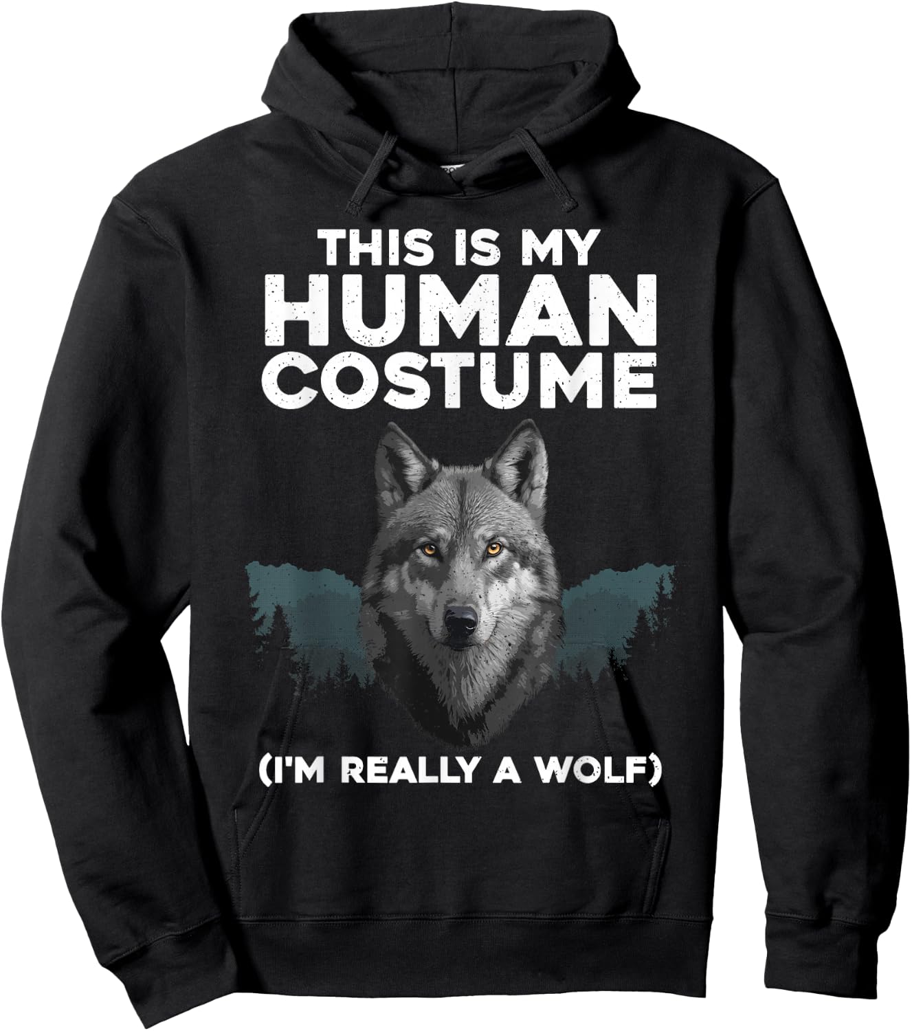 Funny Wolf Design Women Boys Girls Kids Wolf Lovers Hoodie - Hoodie | Black