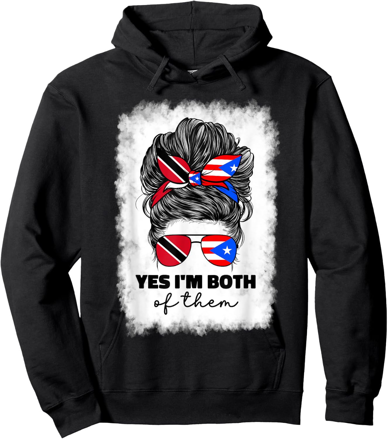 Trinidad And Puerto Rican Rico Flag Trinidadian Girl Women Hoodie - Hoodie | Black