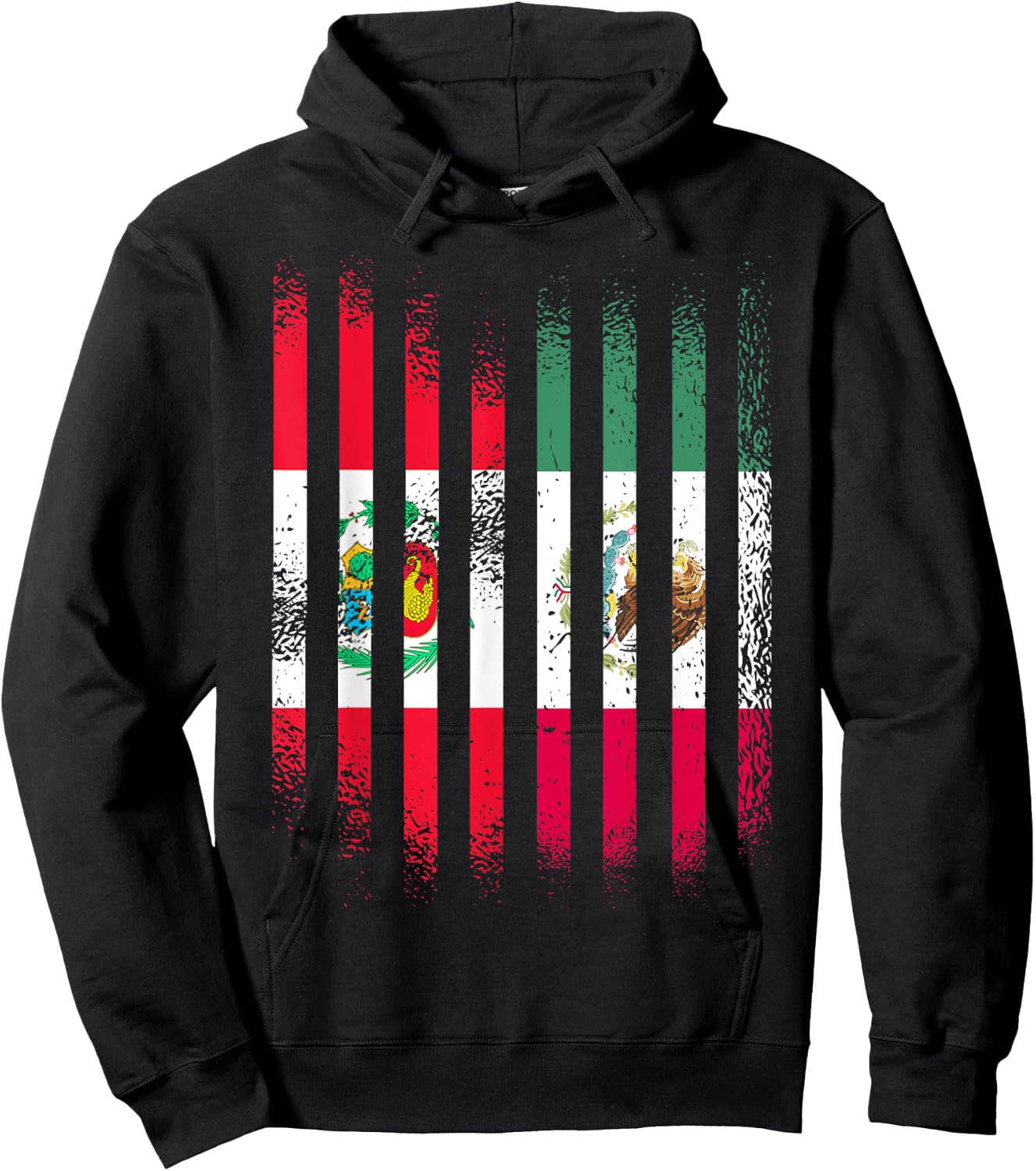 Peru Flag Mexico Grown Country Flags Stripes Hoodie - Hoodie | Black