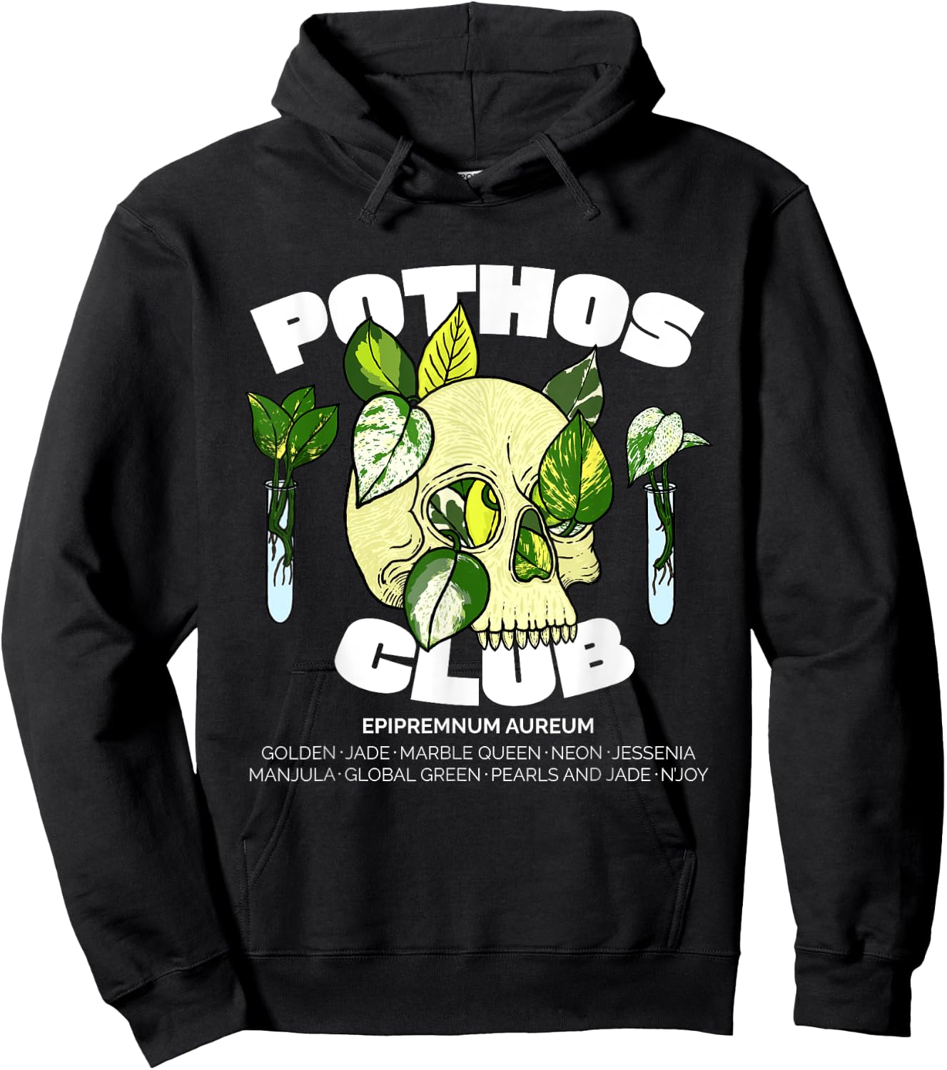 Pothos Plant Design for Houseplant Collectors & Gardeners Hoodie - Hoodie | Black