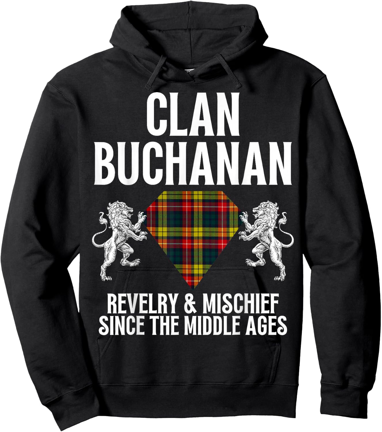 Buchanan Clan Scottish Name Coat Of Arms Tartan Family Hoodie - Hoodie | Black
