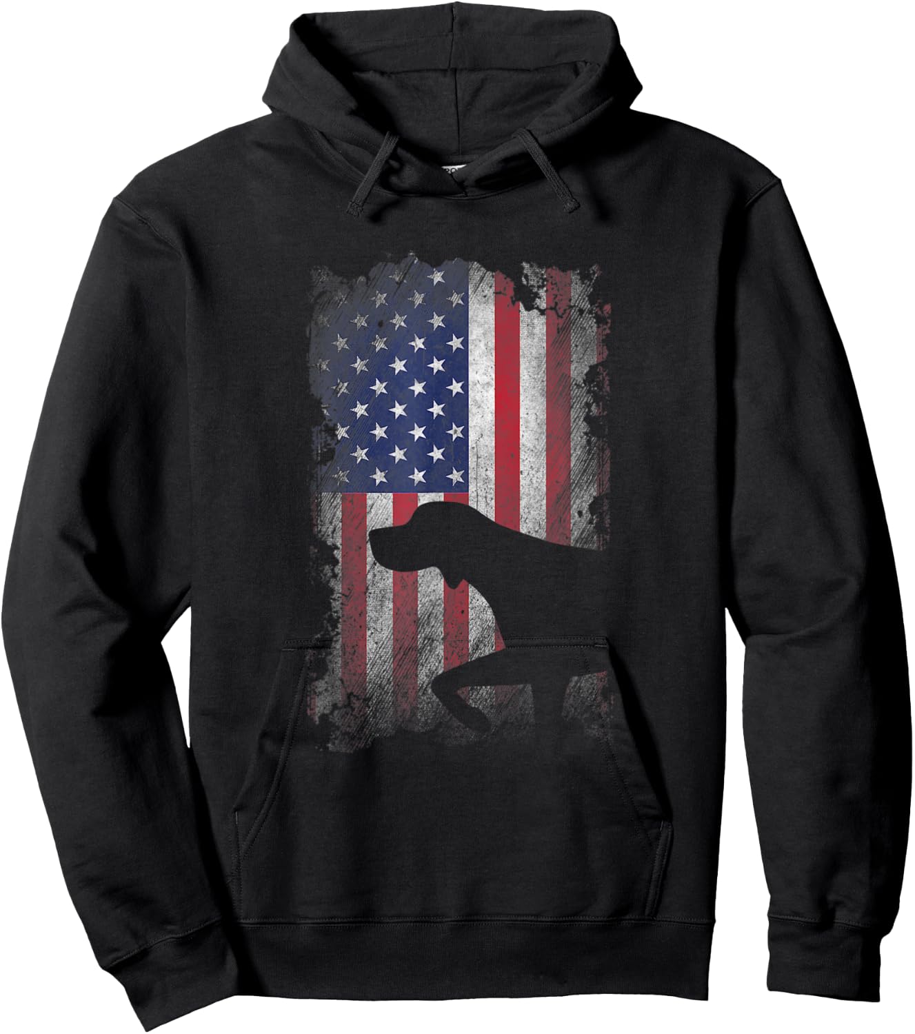 Patriotic German Shorthaired Pointer American Flag GSP Dog Hoodie - Hoodie | Black