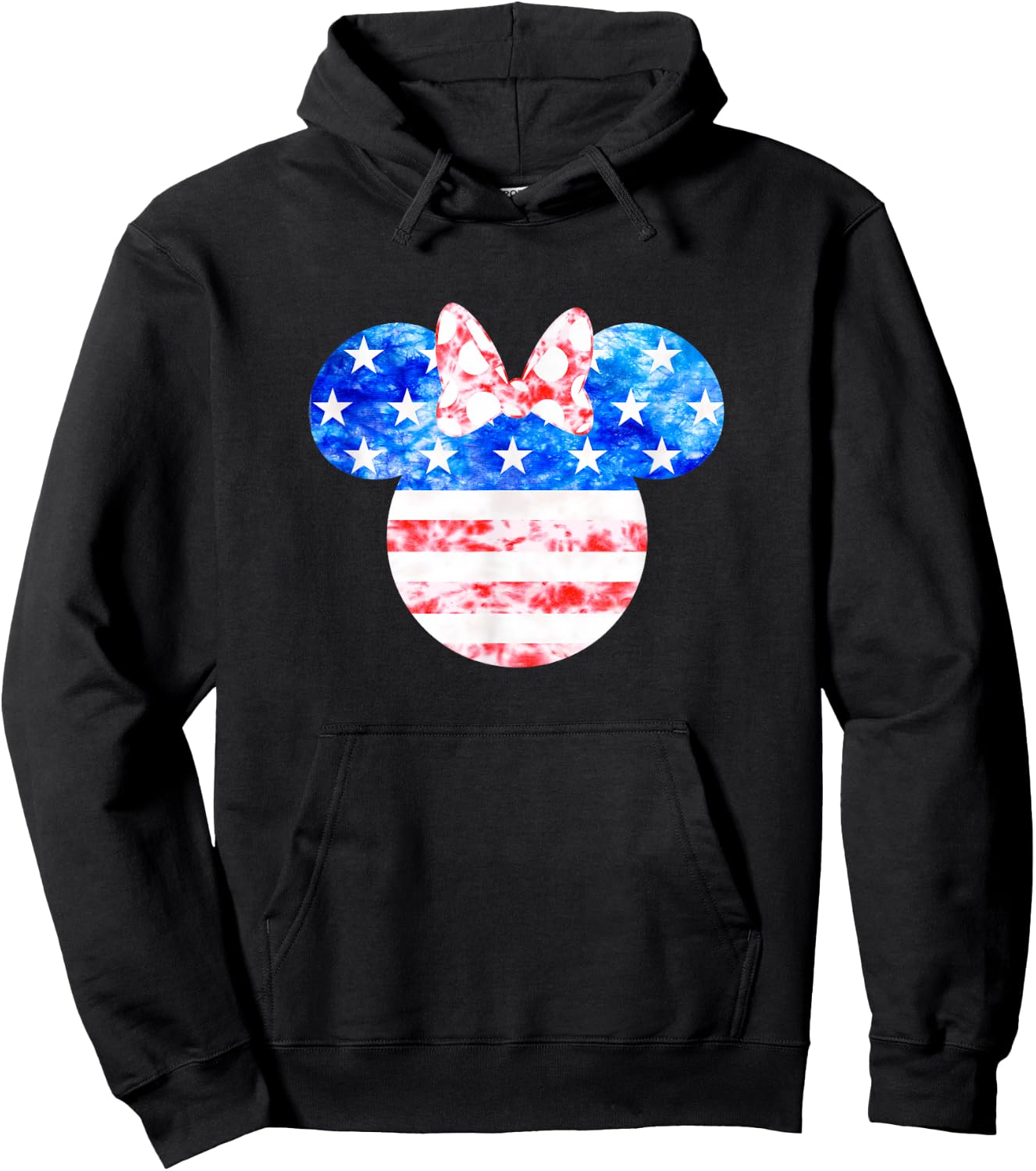 Disney Minnie Mouse American Flag Tie Dye Hoodie - Hoodie | Black