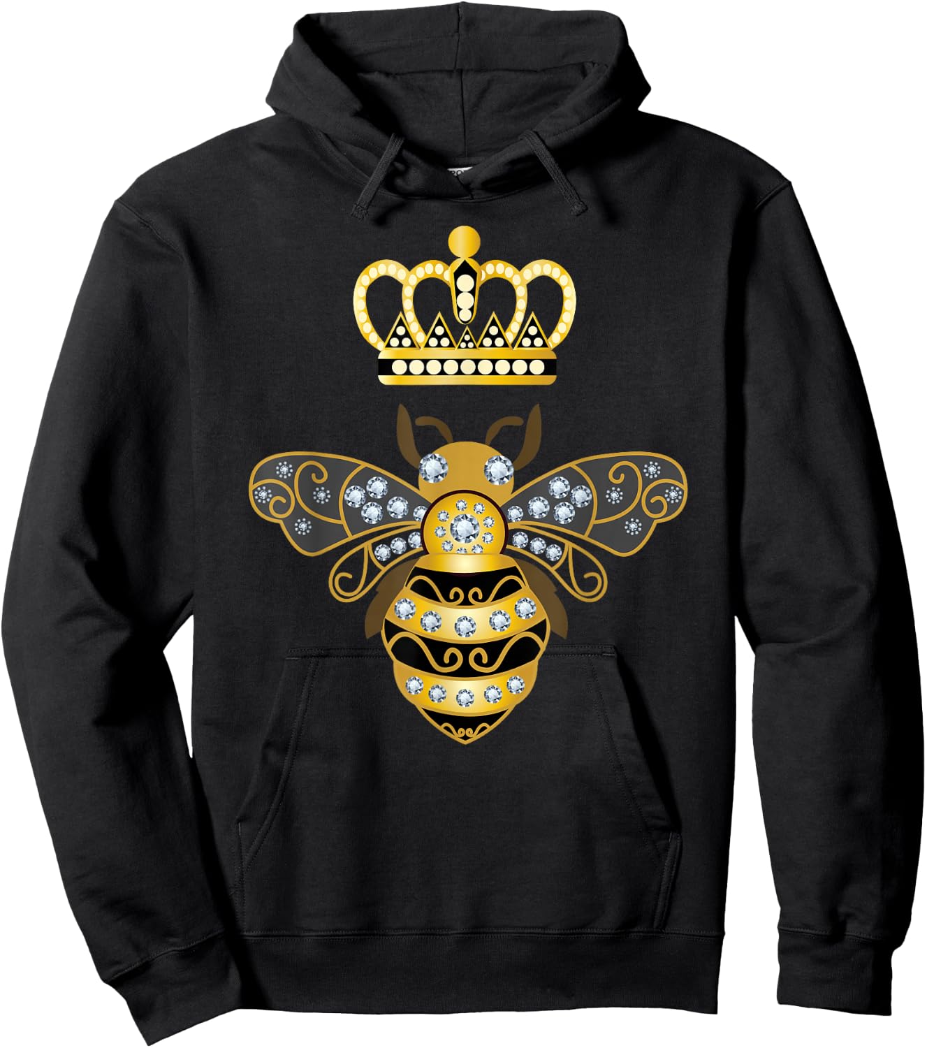 Queen Bee Crown Women Men Girls Honey Hive Beekeeping Bee Hoodie - Hoodie | Black