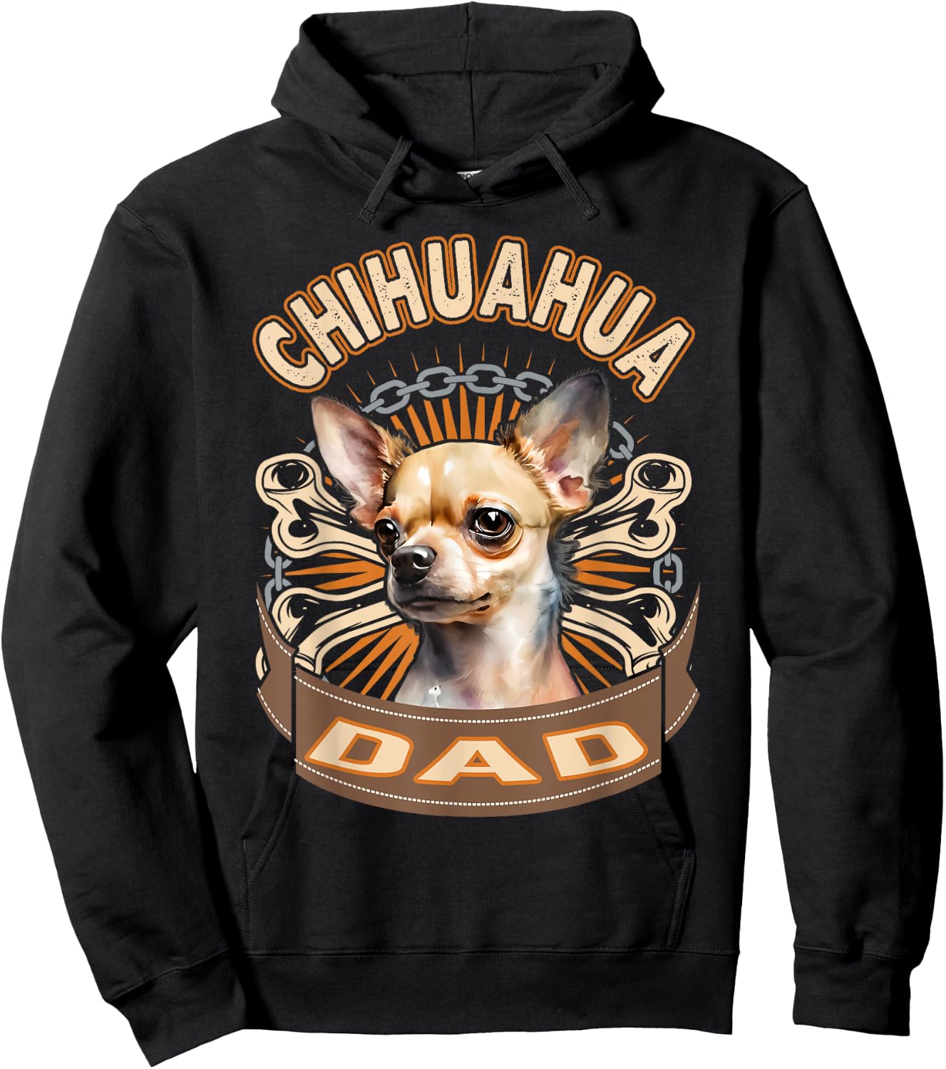 Retro Vintage Chihuahua Dad Funny Chihuahuas Pet Owners Gift Hoodie - Hoodie | Black