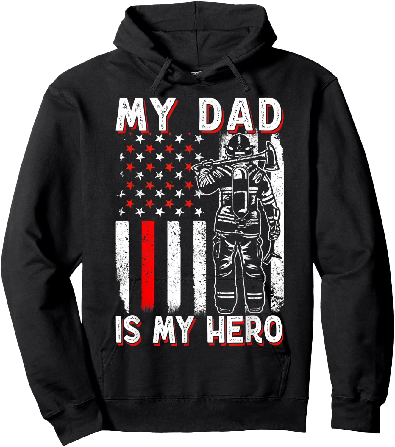 Firefighters My Daddy Is My Hero Firefighter Rescue Service Hoodie - Hoodie | Black