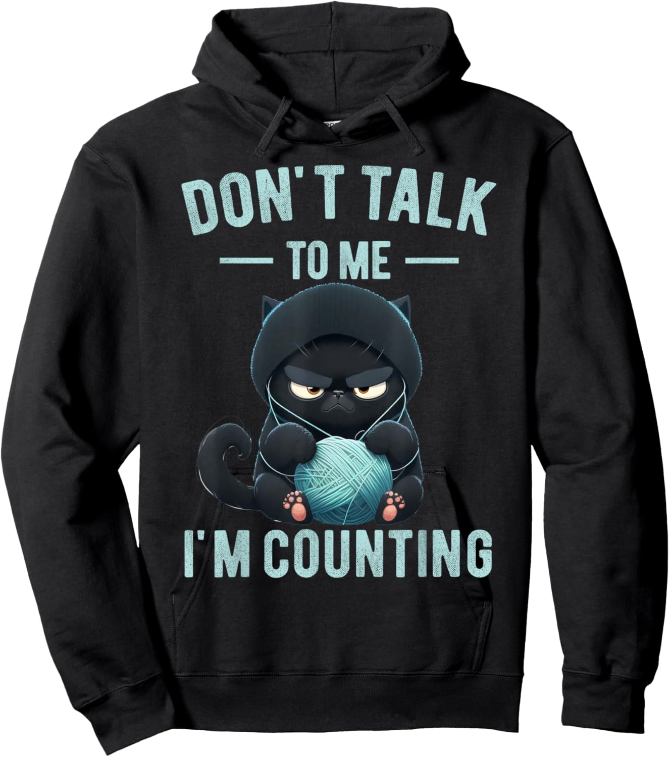 Don't Talk To Me I'm Counting Cat Knits Hand Knitting Funny Hoodie - Hoodie | Black