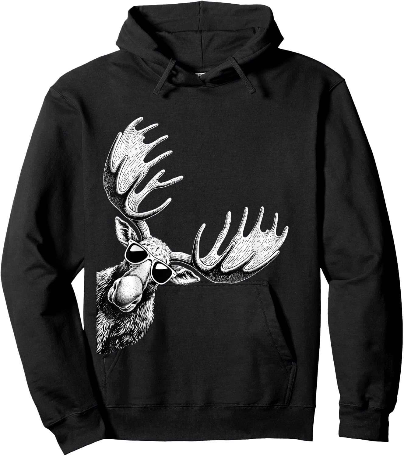 Funny Moose Wearing Sunglasses Alaska Moose Lovers Hoodie - Hoodie | Black