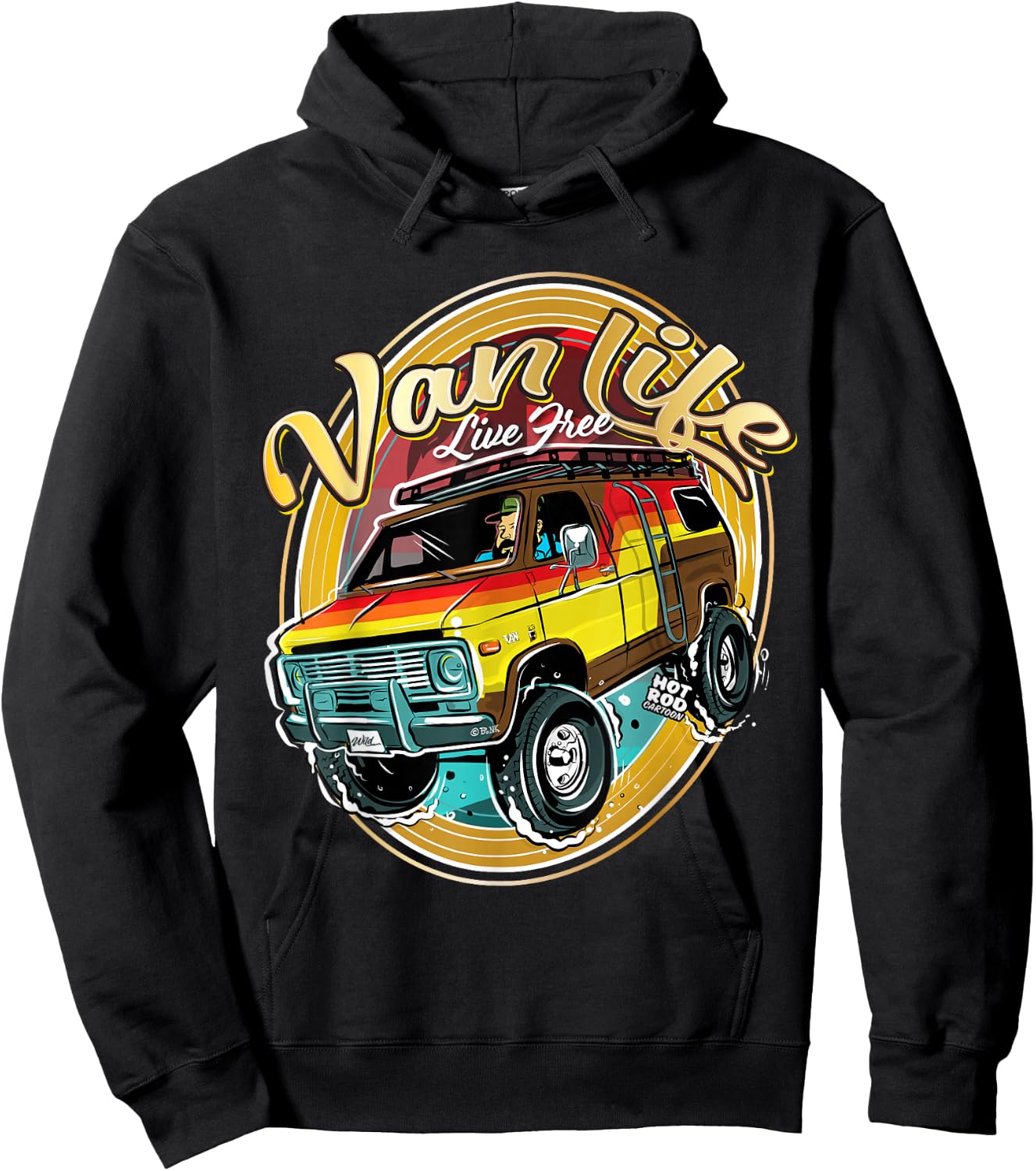 Retro Van Life Hoodie - Hoodie | Black