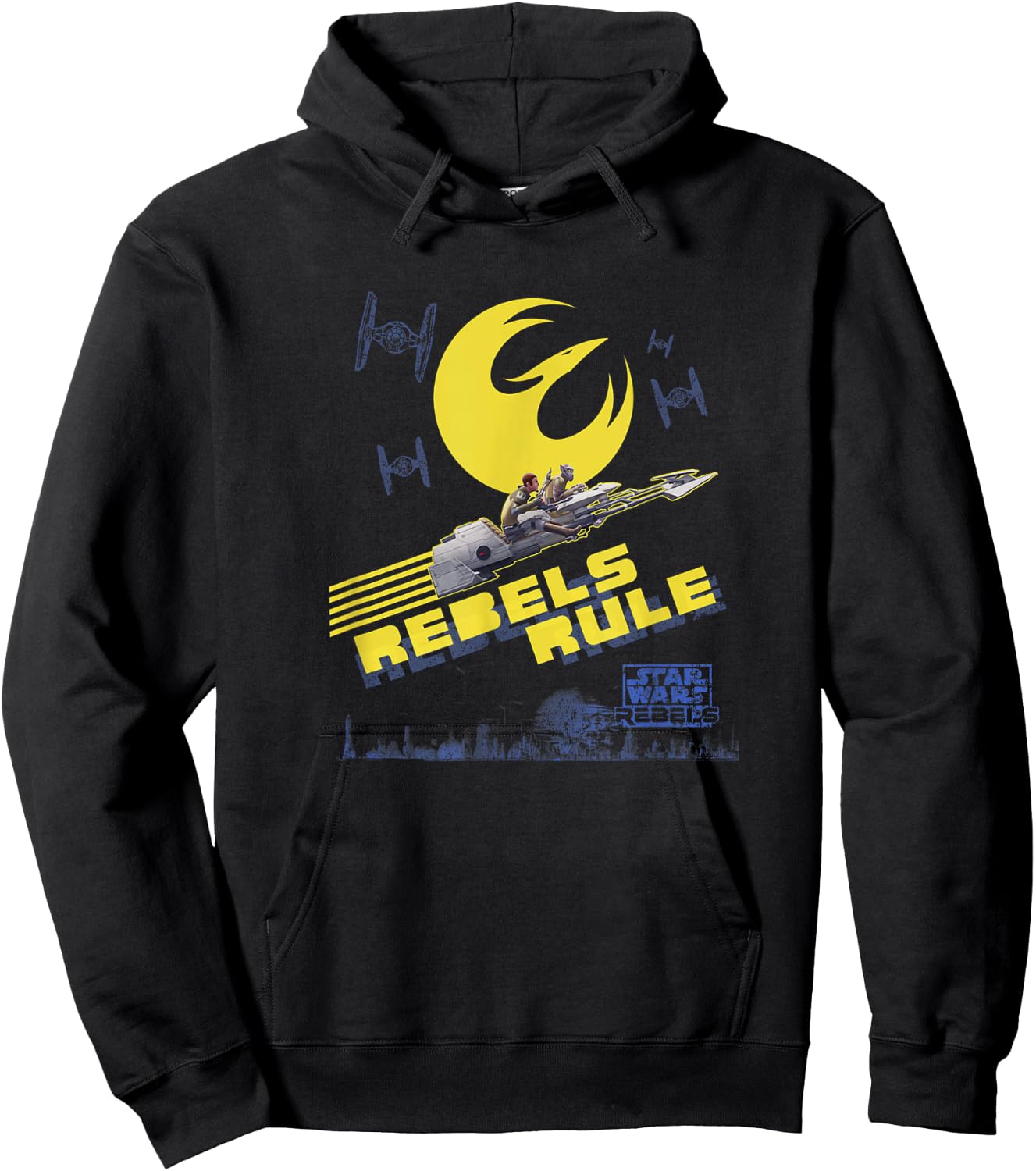 Star Wars Rebels Kanan & Zeb Riding Space Bikes Vintage V2 Hoodie - Hoodie | Black