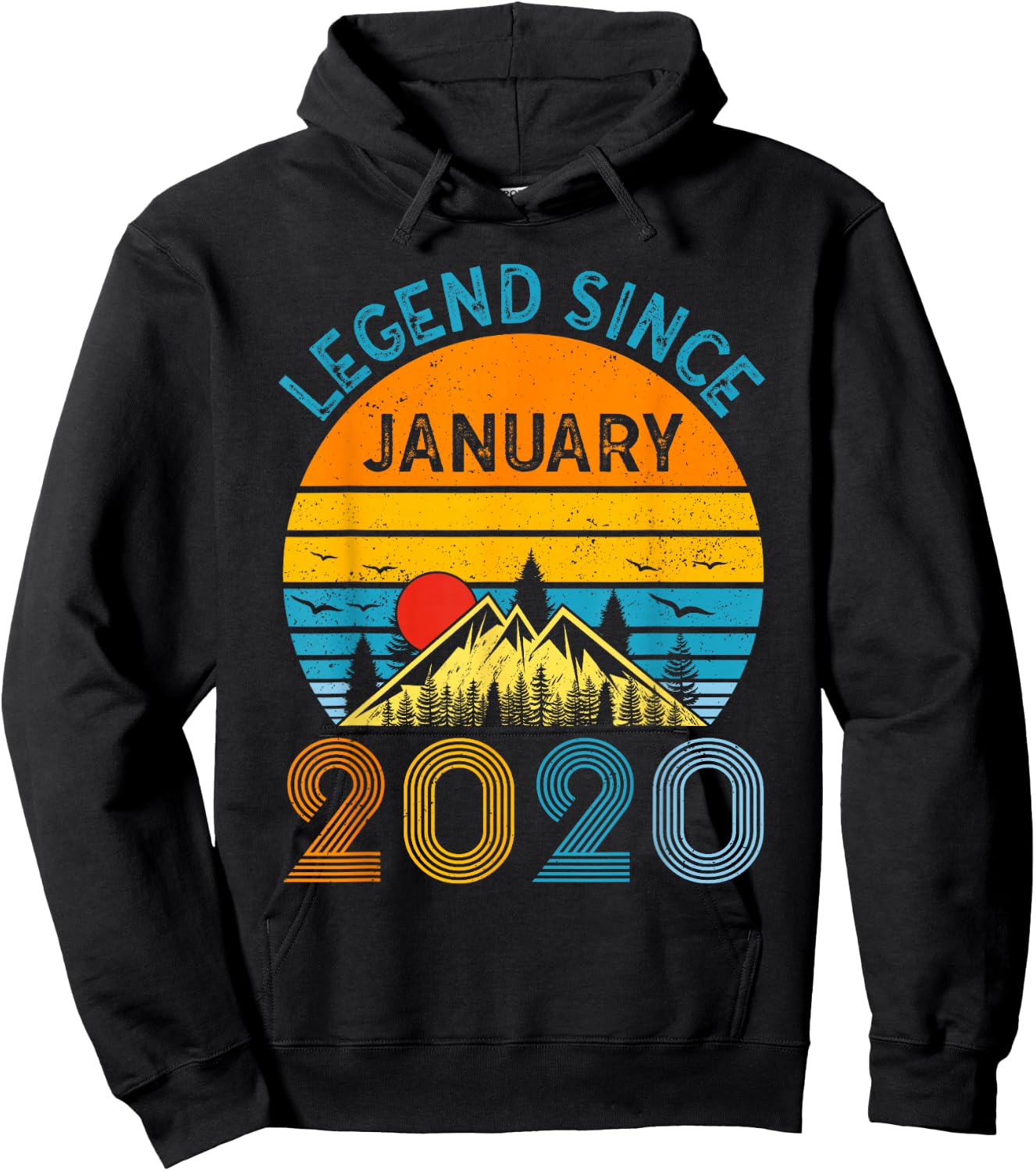 6th Birthday Gifts Legend Since January 2020 6 Years Old Hoodie - Hoodie | Black