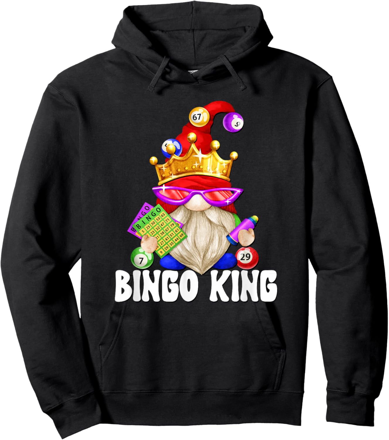 Funny Bingo Player Accessories Grandpa Bingo King Hoodie - Hoodie | Black