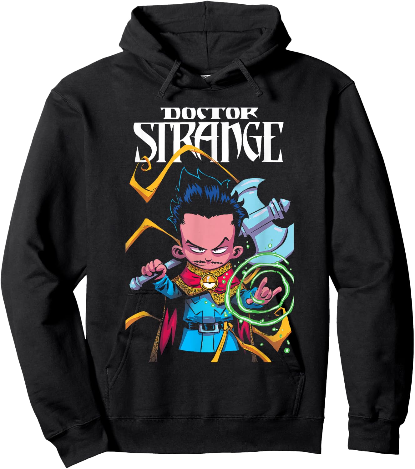 Marvel Comics Retro Classic Dr. Strange Cartoon Chibi Poster Hoodie - Hoodie | Black