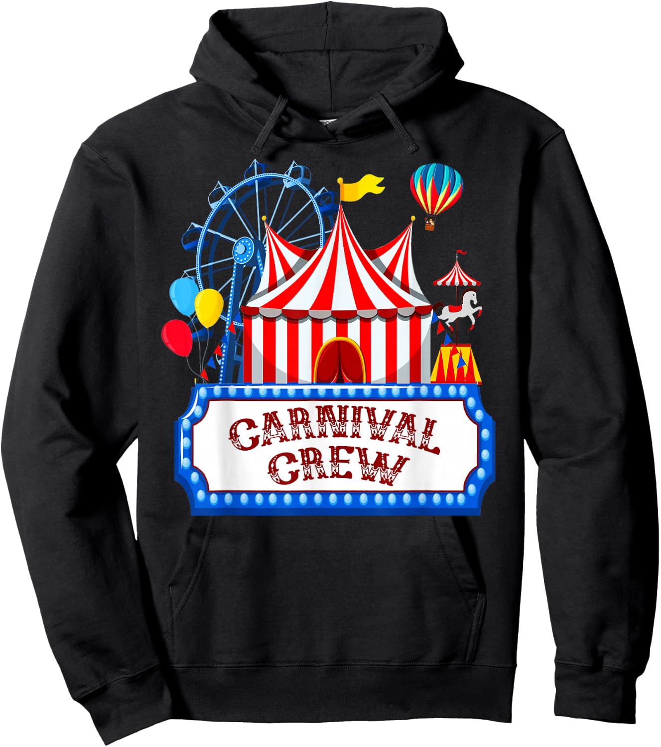 Carnival Crew for Birthday Theme Party Matching Family Hoodie - Hoodie | Black