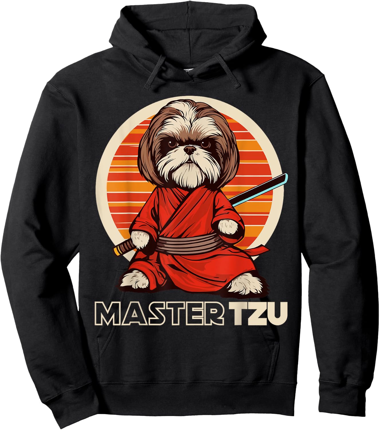 Master Tzu Ninja Shih Tzu Samurai Dog Anime Hoodie - Hoodie | Black