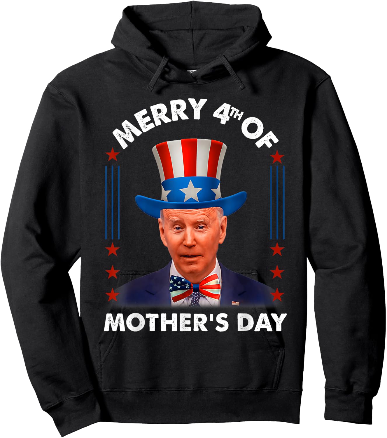 Anti Joe Biden Merry 4th Of Mother's Day Republican July 4th Hoodie - Hoodie | Black
