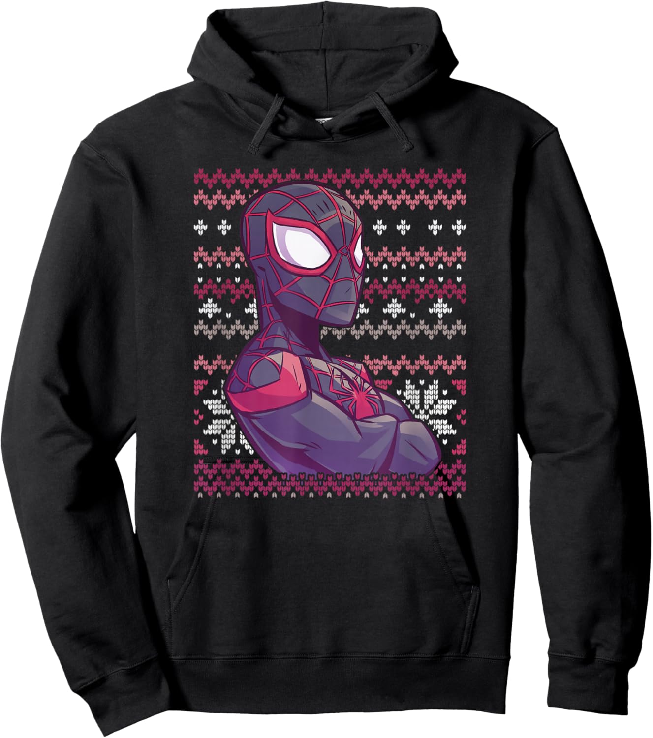Marvel Miles Morales Ugly Sweater Hoodie - Hoodie | Black