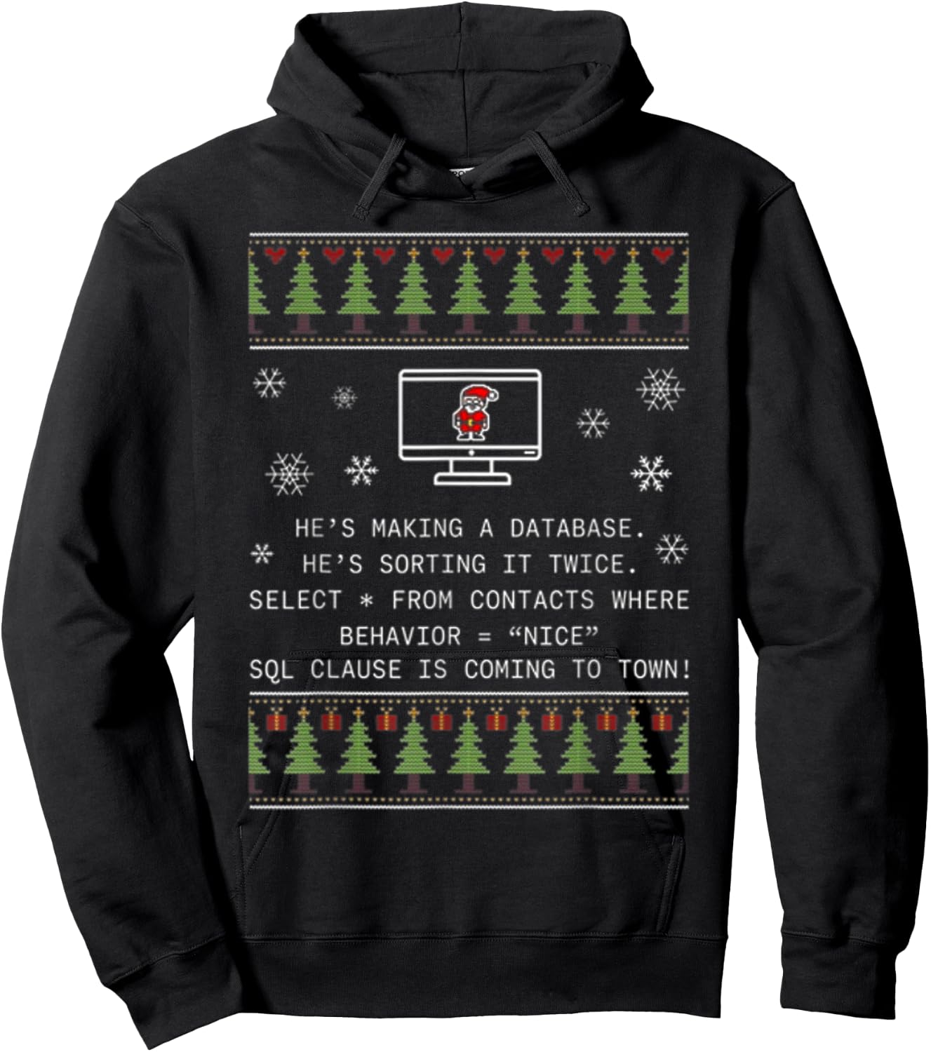 He's making a database he's sorting it twice Hoodie - Hoodie | Black