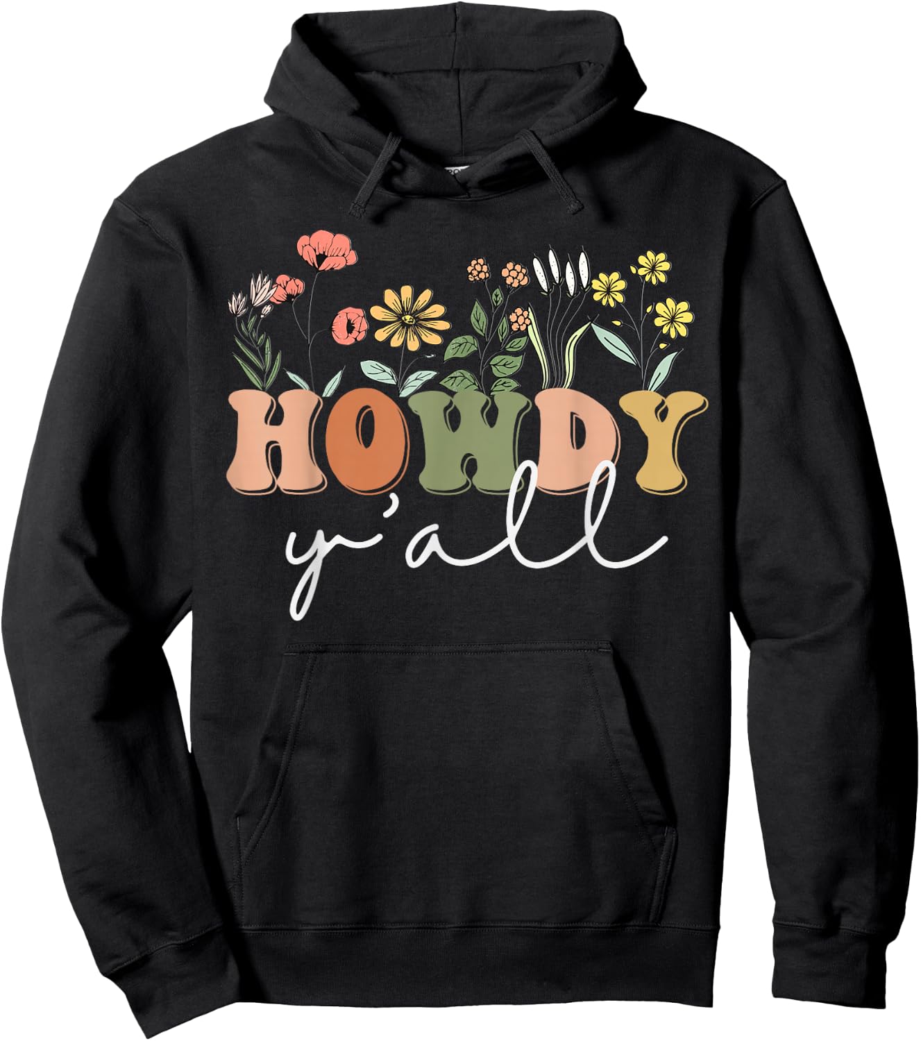 Howdy Y'all Southern Western Girl Country Rodeo Cowgirl Hoodie - Hoodie | Black