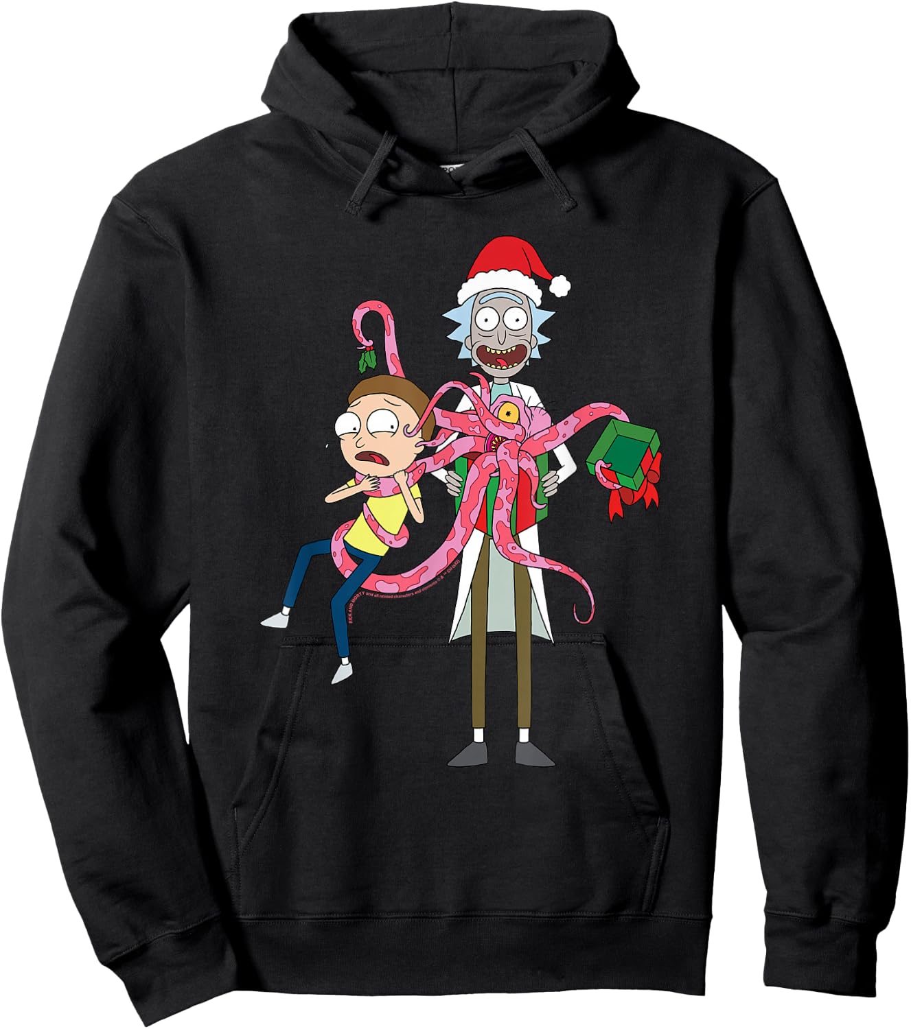 Rick and Morty Christmas, Merry Rickmas Gift Morty Hoodie - Hoodie | Black