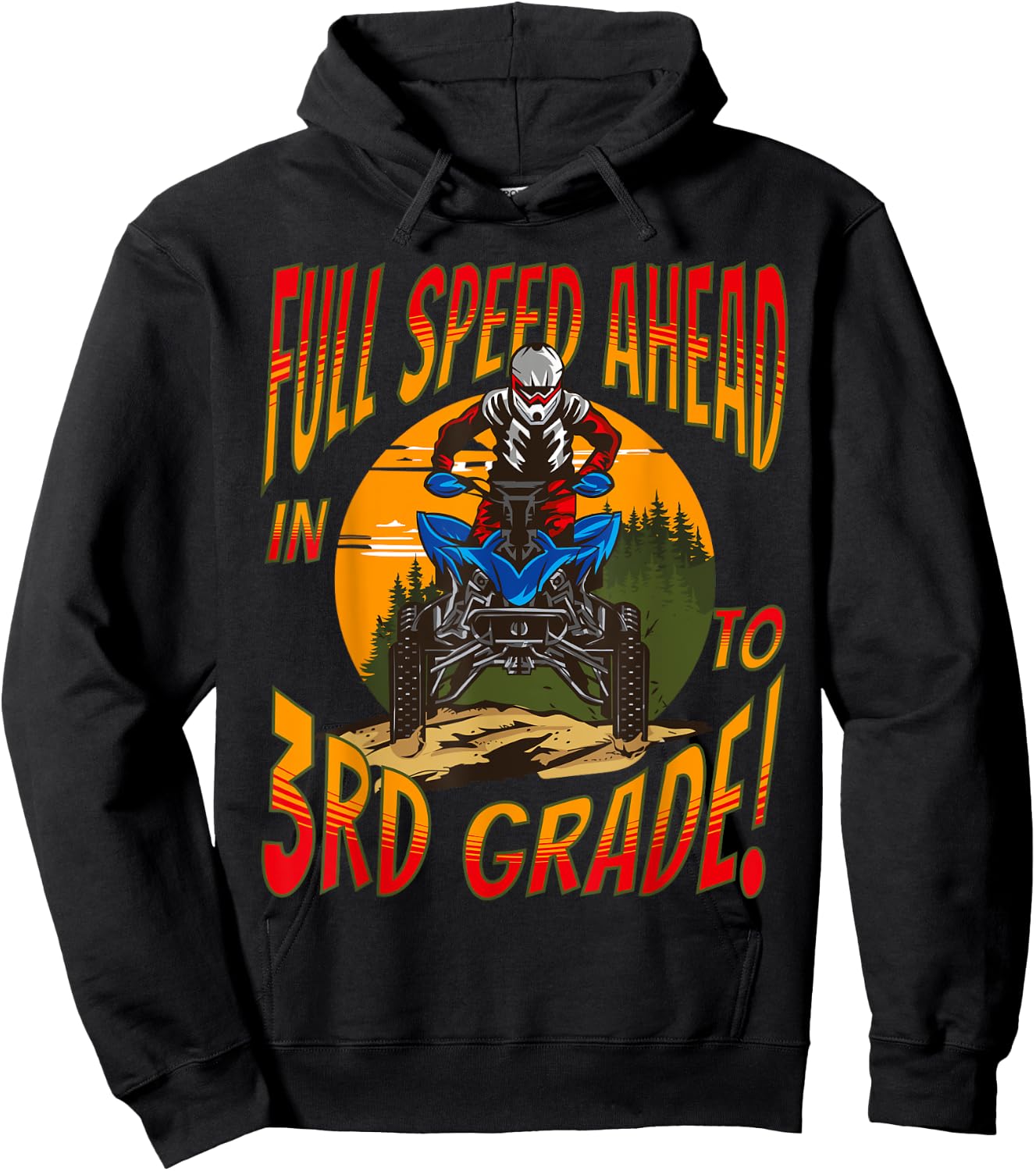 Back To School 2024 Boys Quad Happy First Day Of 3rd Grade Hoodie - Hoodie | Black