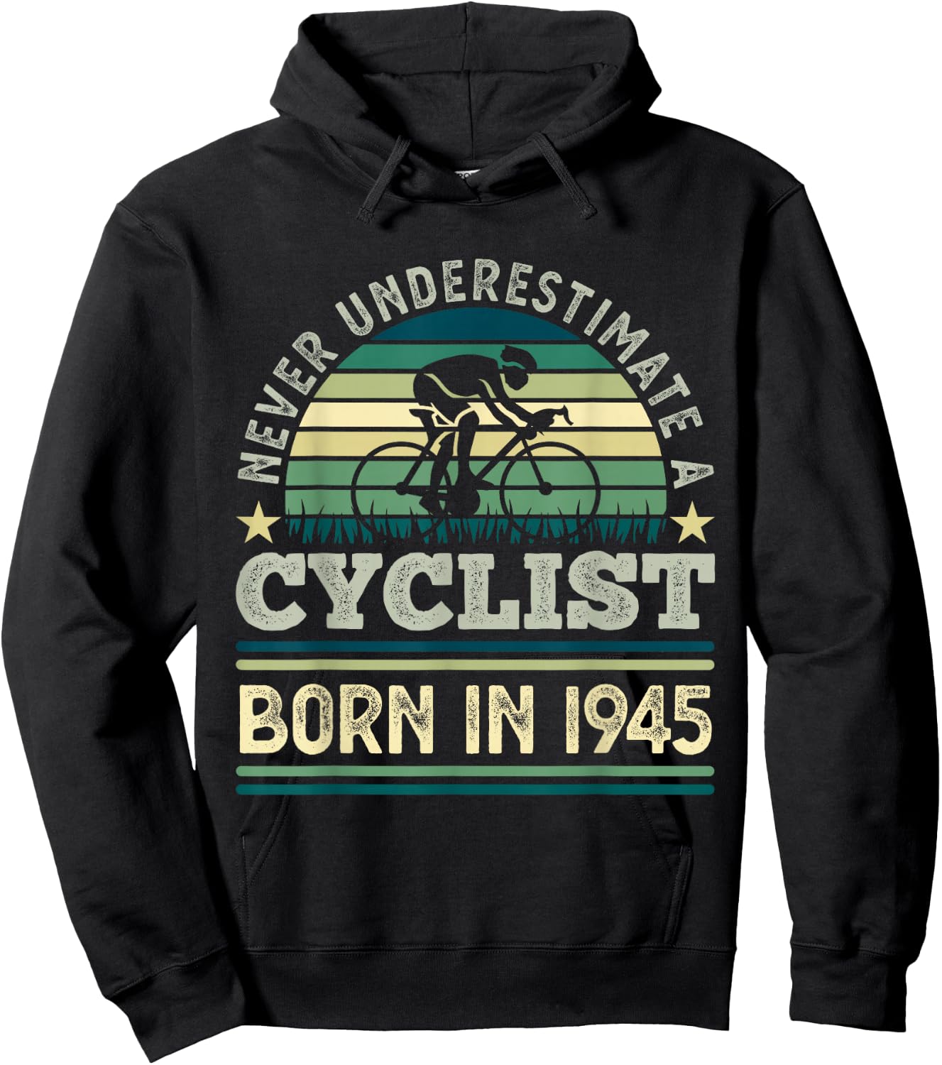 Cyclist born in 1945 80th Birthday Cycling Bicycle Hoodie - Hoodie | Black