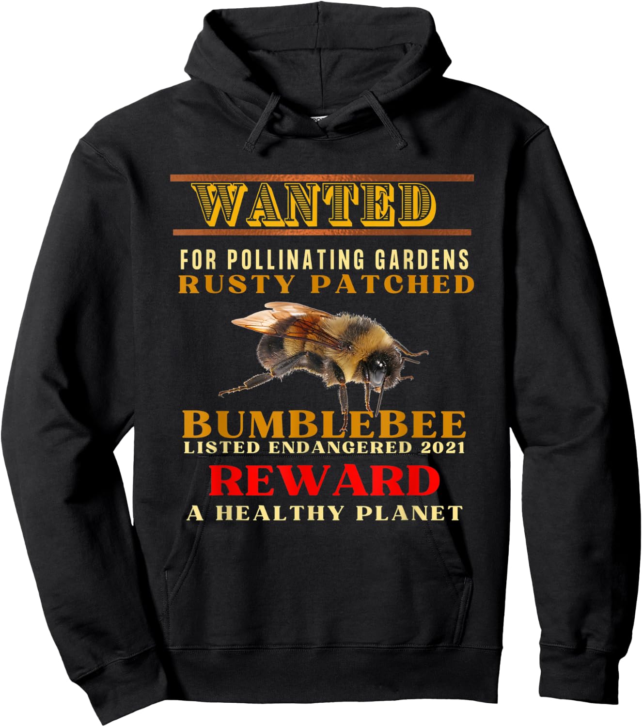 Endangered Rusty Patched Bumblebee Needs Help Or Go Extinct Hoodie - Hoodie | Black