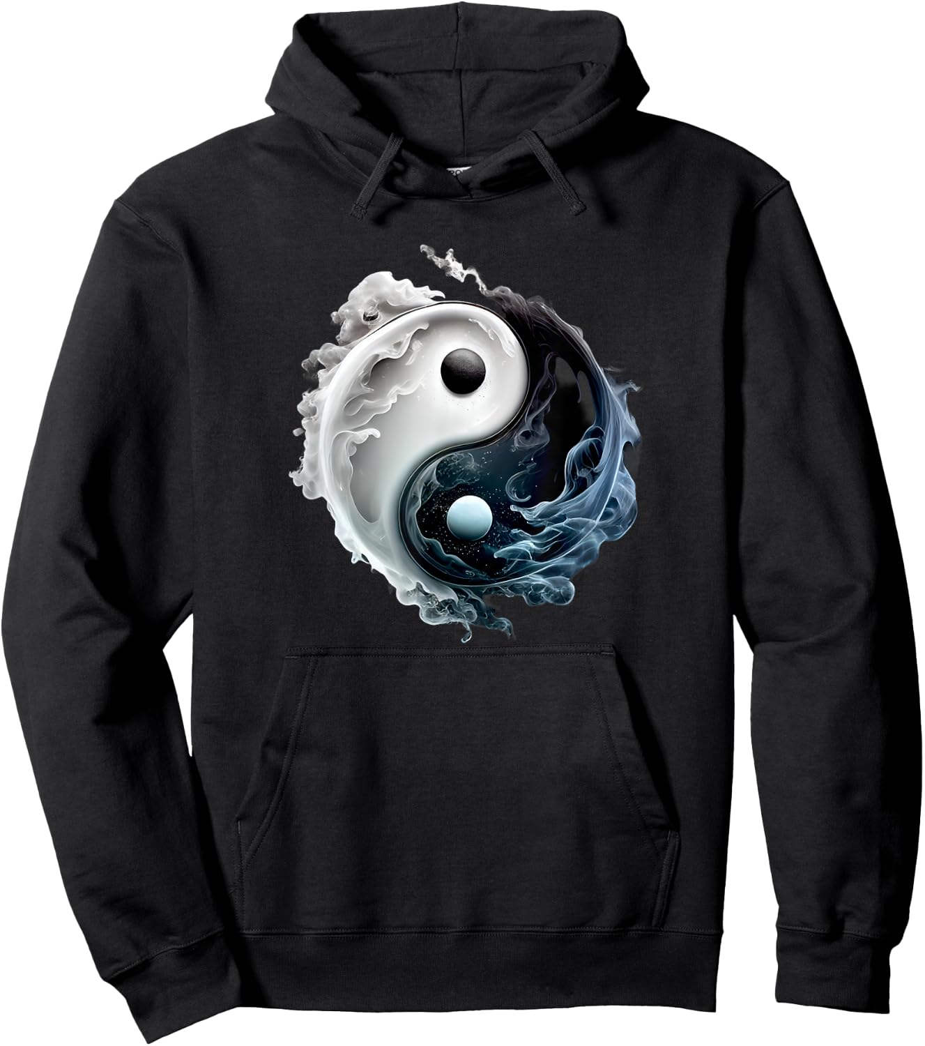 Ying Yang Whispy Feng Shui Taijitu Yin Yang Hoodie - Hoodie | Black