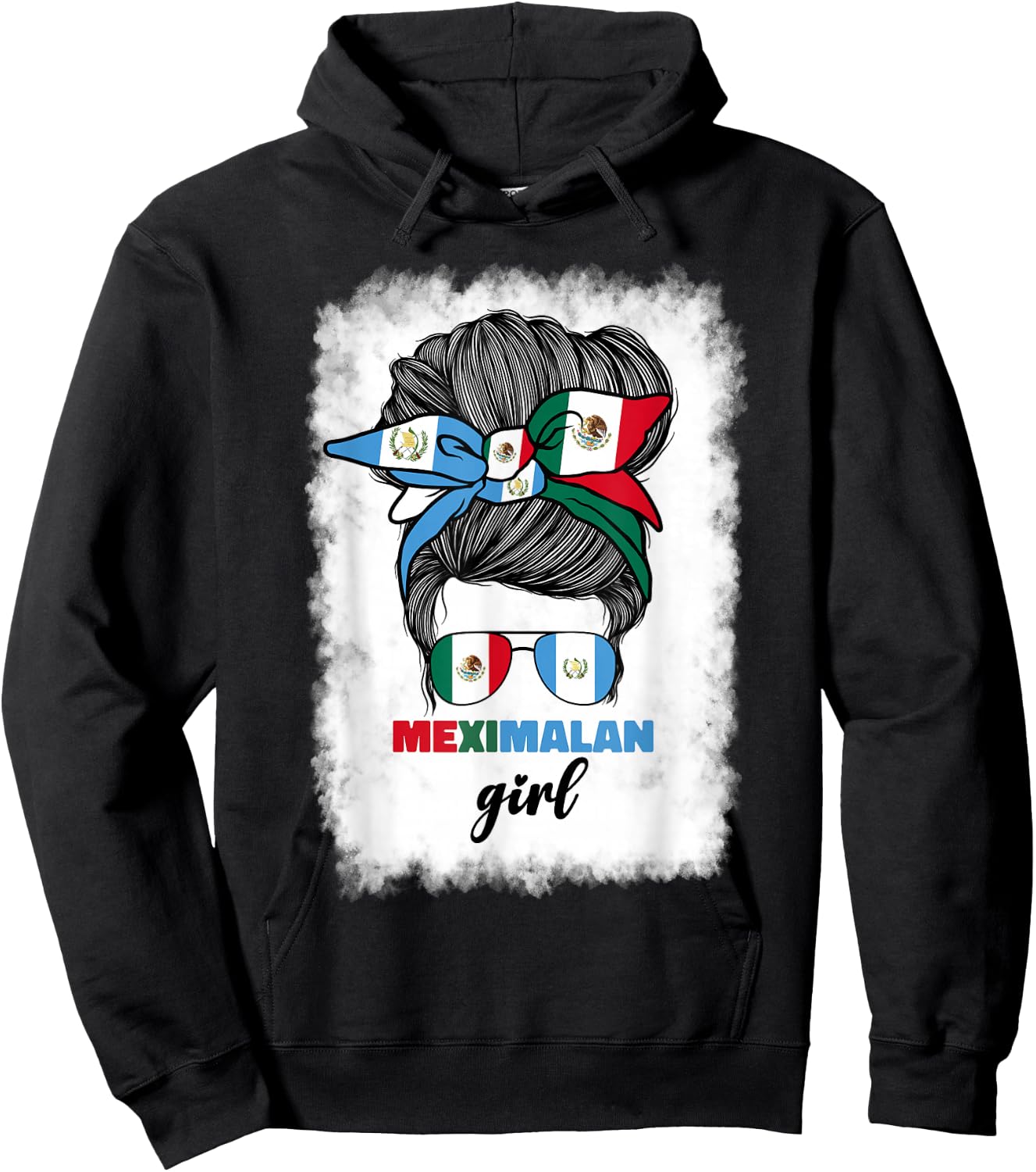 Half Mexican And Guatemalan Mexico Guatemala Flag Girl Women Hoodie - Hoodie | Black