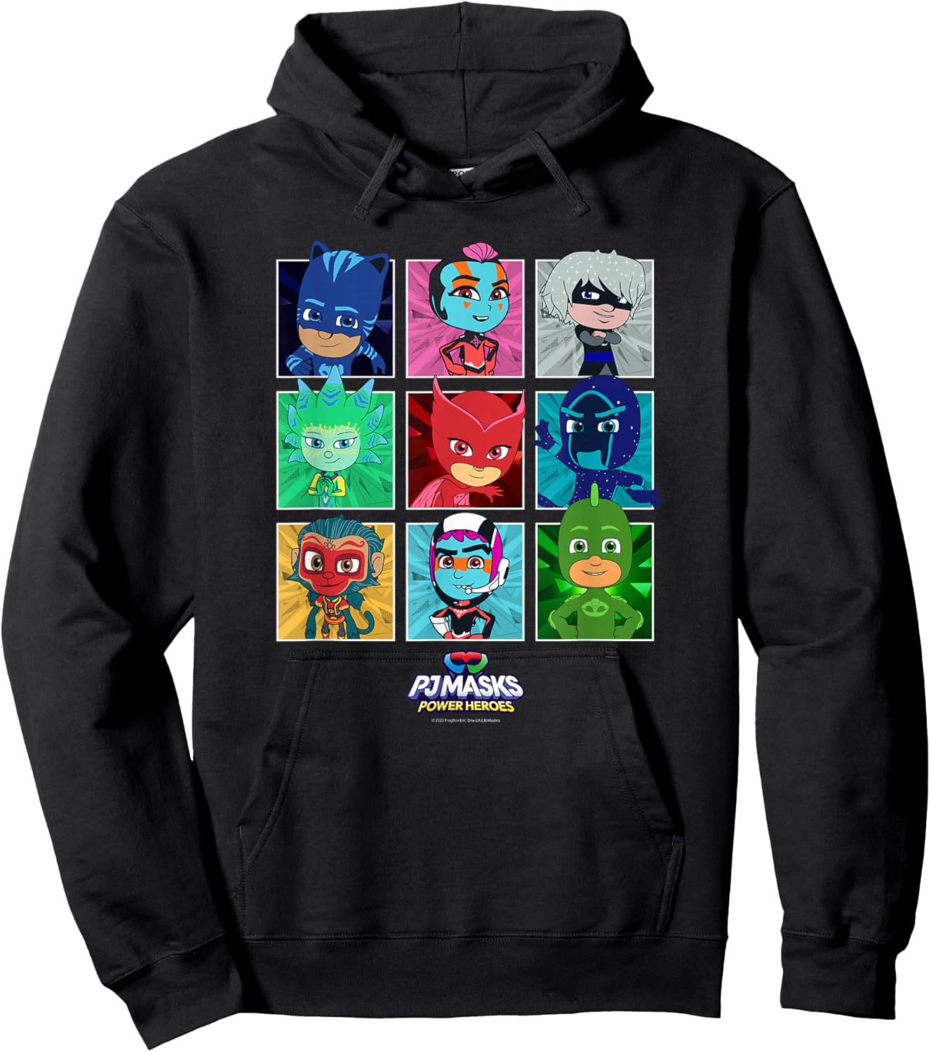 PJ Masks Group Shot Panel Characters Boxed Up Hoodie - Hoodie | Black