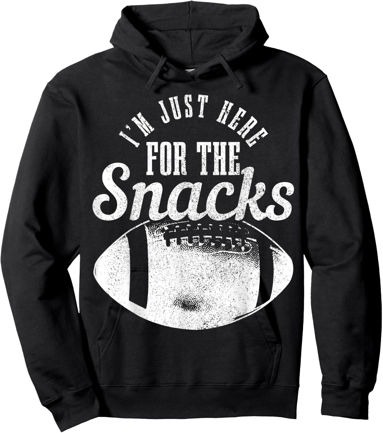 I'm Just Here For The Snacks Funny Football Fan Game Day Hoodie - Hoodie | Black
