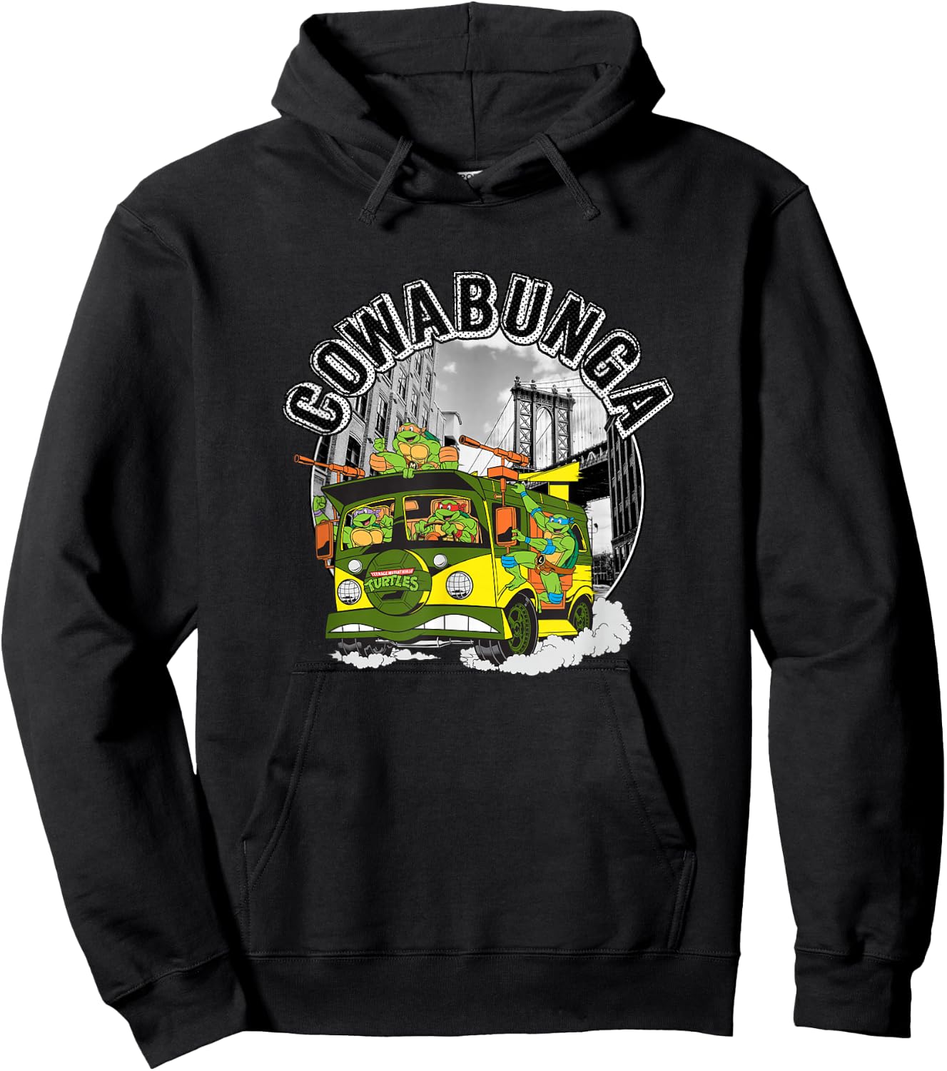 Teenage Mutant Ninja Turtles Cowabunga Turtle Van Logo Hoodie - Hoodie | Black