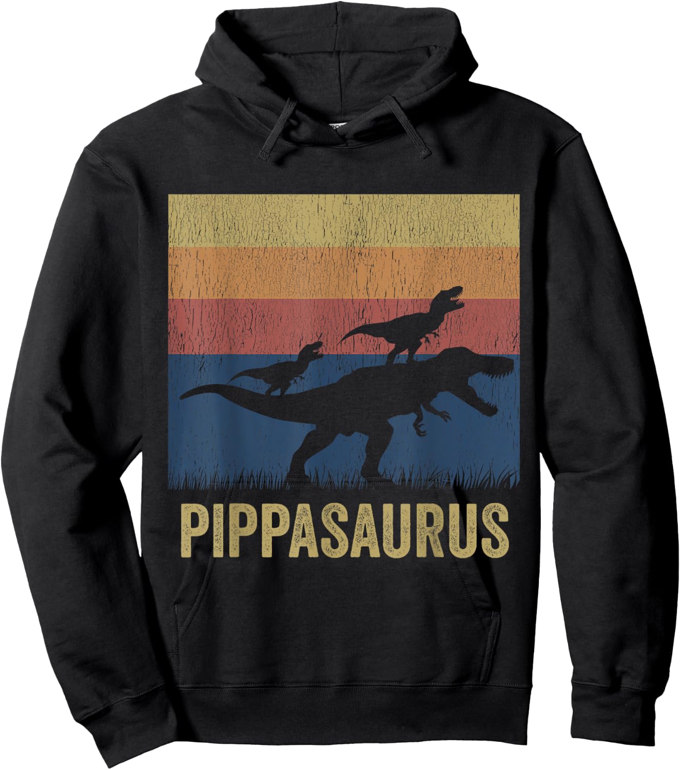Pippasaurus T Rex Dinosaur Pippa Saurus Matching Dinosaur Hoodie - Hoodie | Black