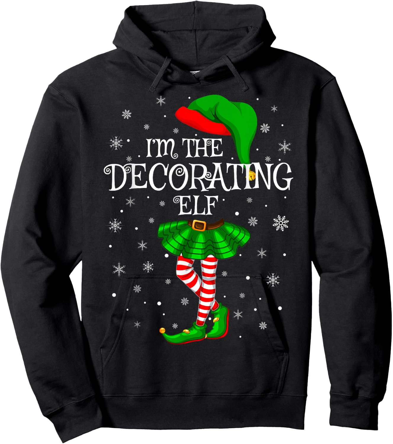 Matching Family Group I'm The Decorating Elf Christmas Hoodie - Hoodie | Black