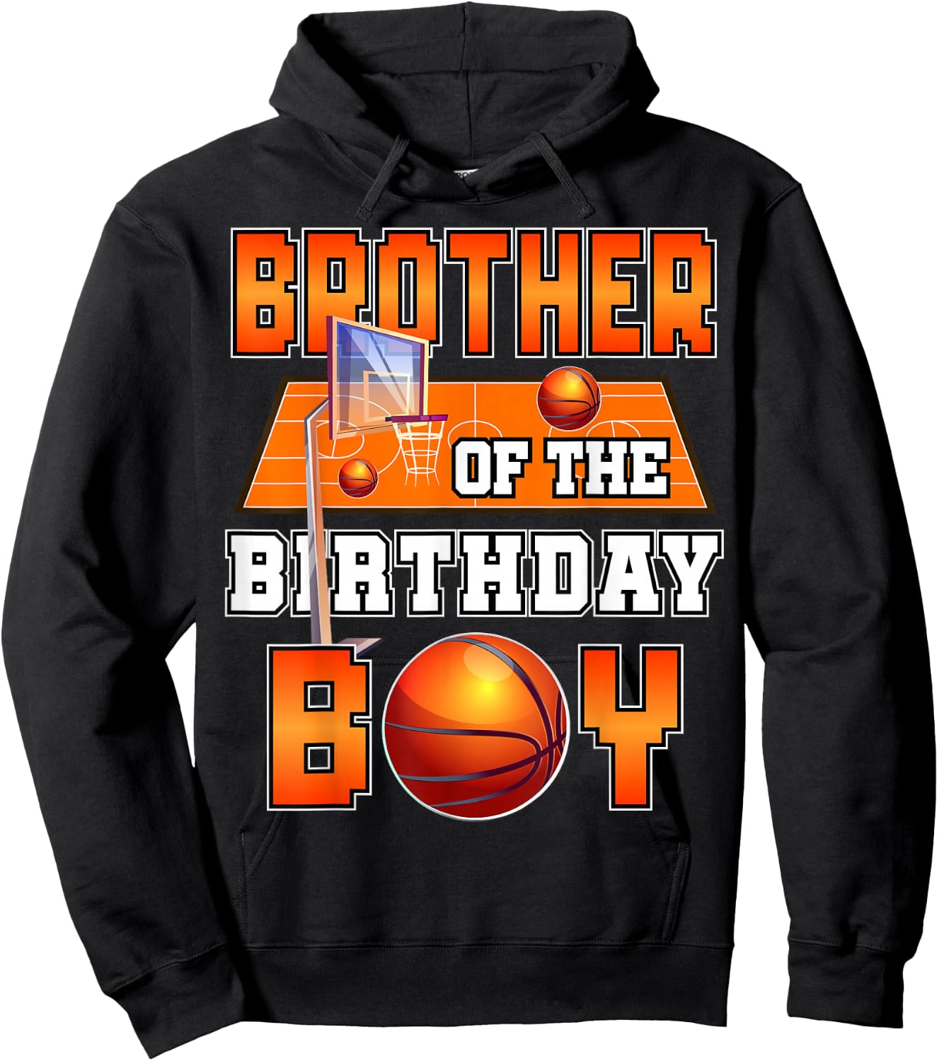 Brother of The Birthday Boy Basketball Player Matching Hoodie - Hoodie | Black