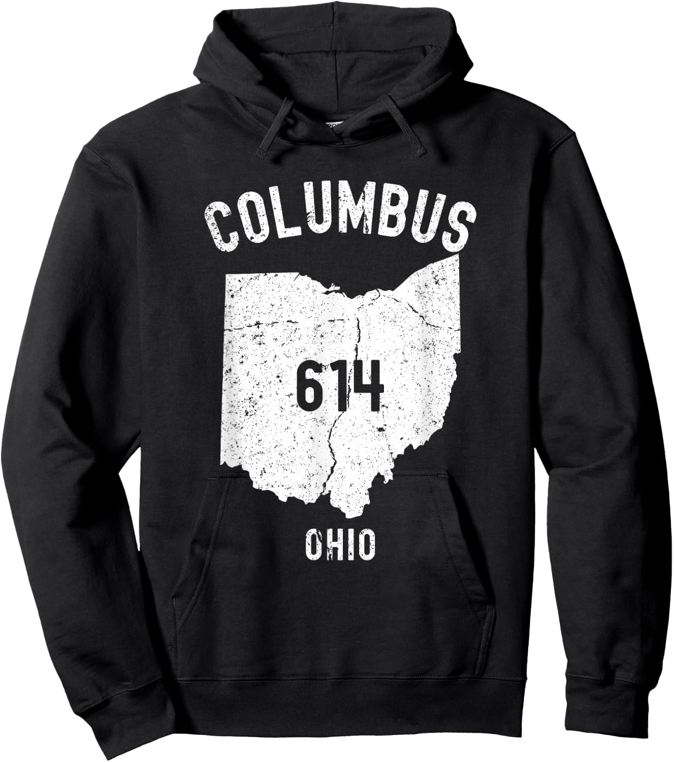 Columbus Ohio OH 614 Vintage Athletic Style Hoodie - Hoodie | Black