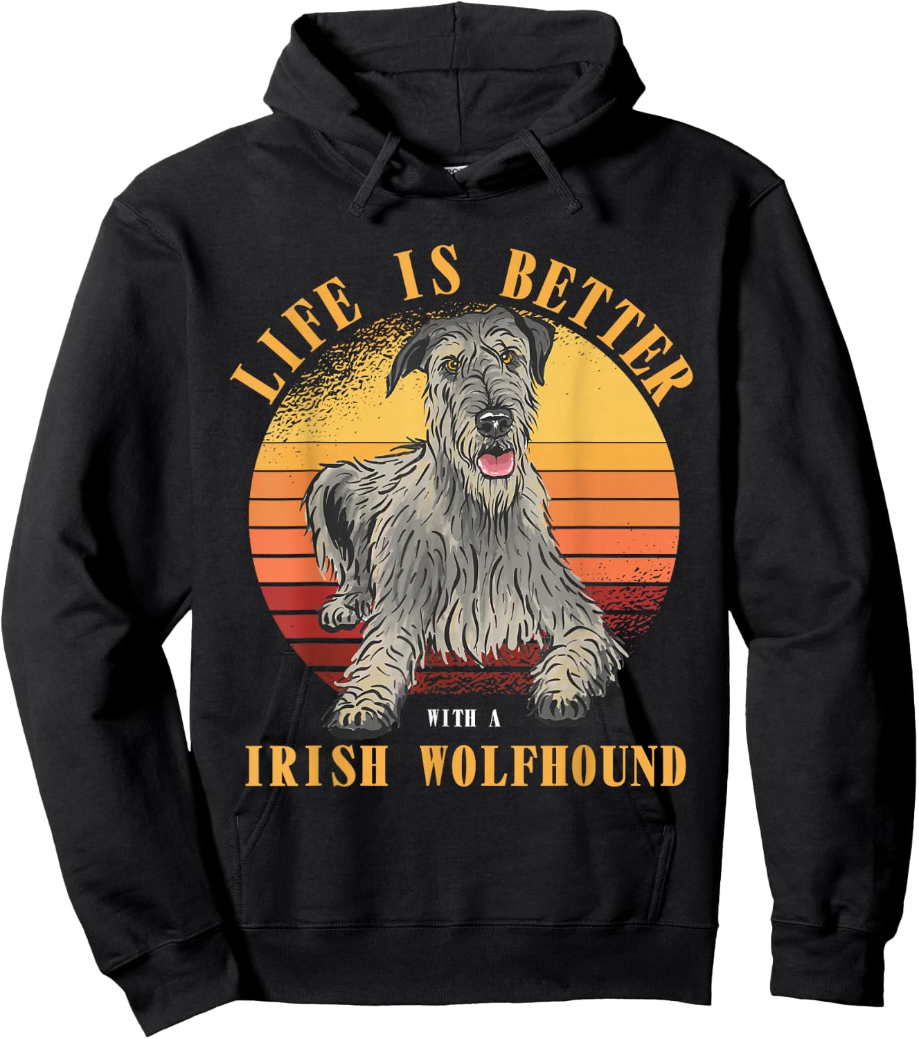 Irish Wolfhound life is better irish wolfhound dog owner Hoodie - Hoodie | Black