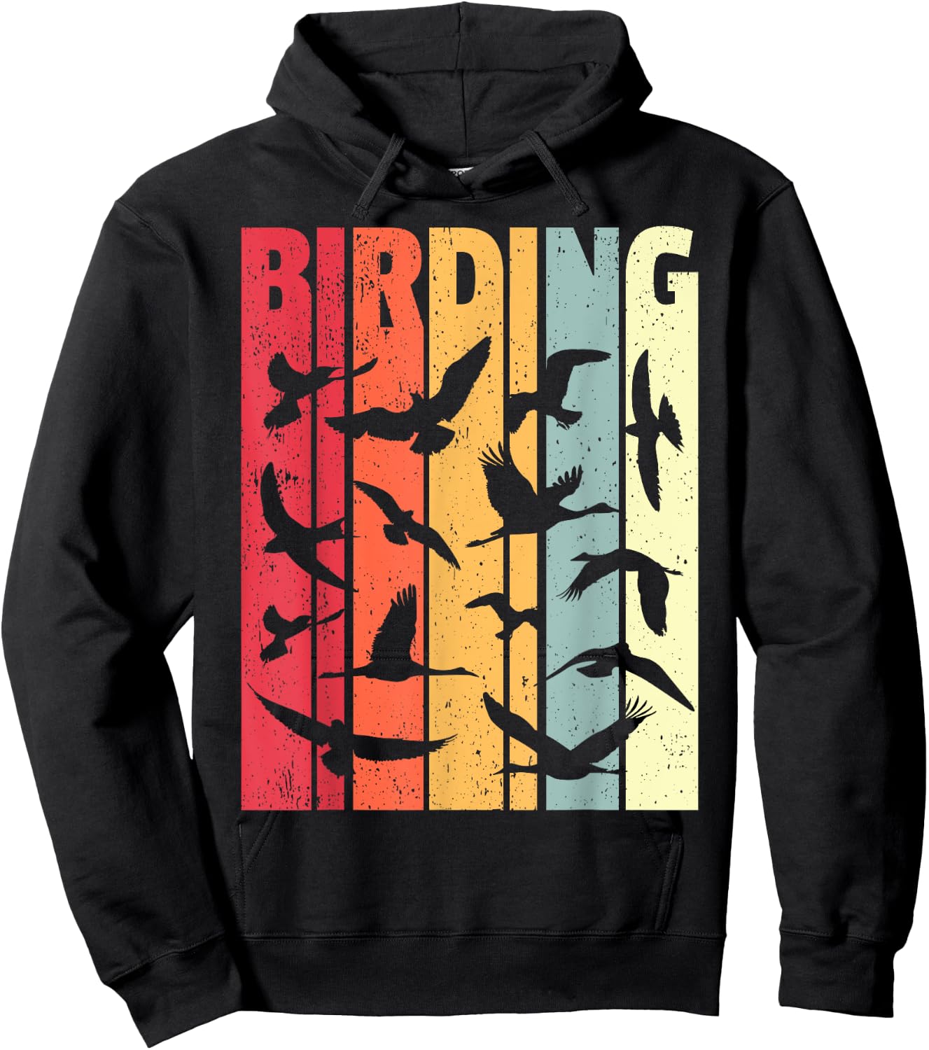Birding Retro Birdwatcher Birder Hoodie - Hoodie | Black