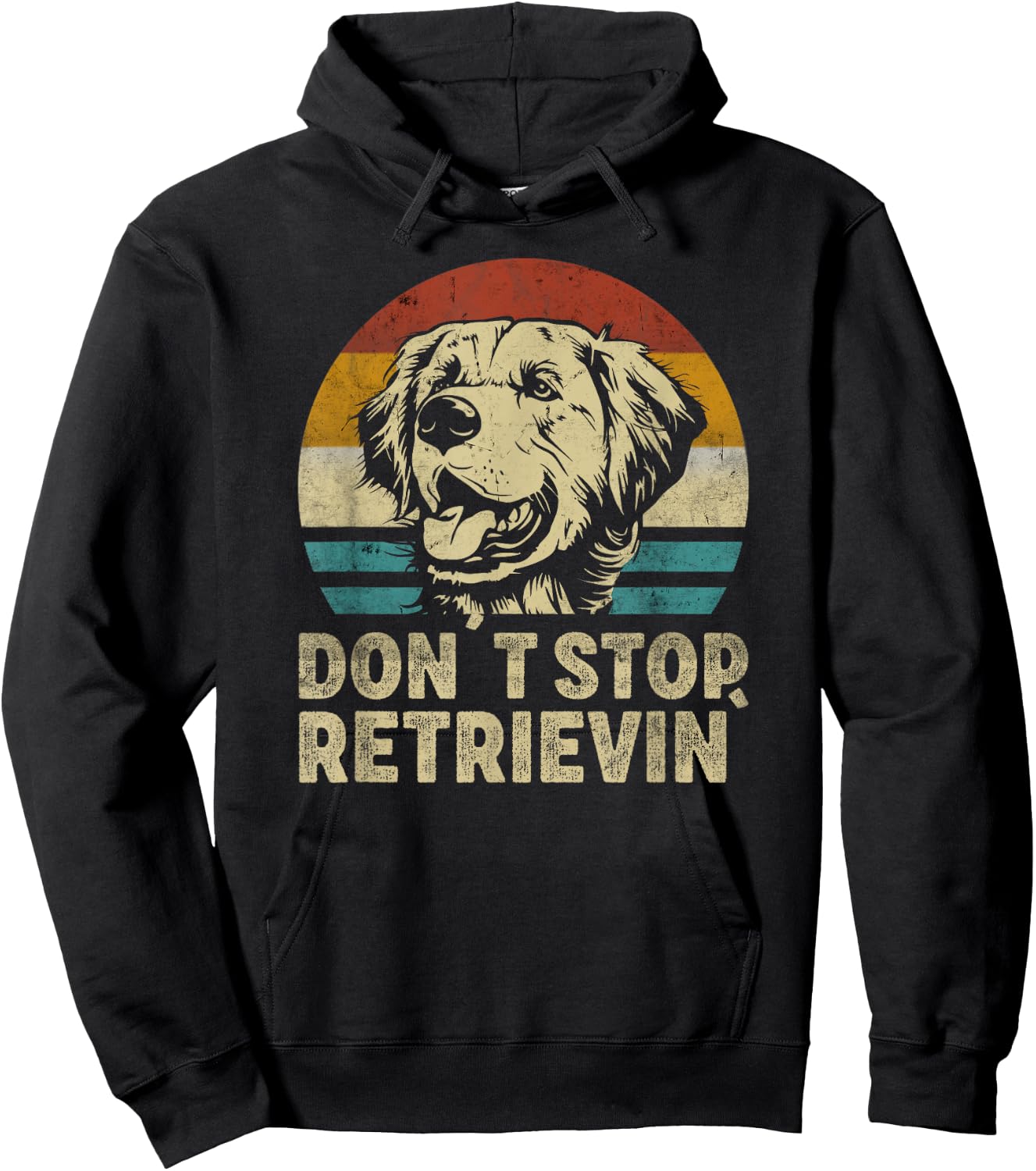 Don´t stop Retrieving Golden Retriever Dog retro vintage Hoodie - Hoodie | Black
