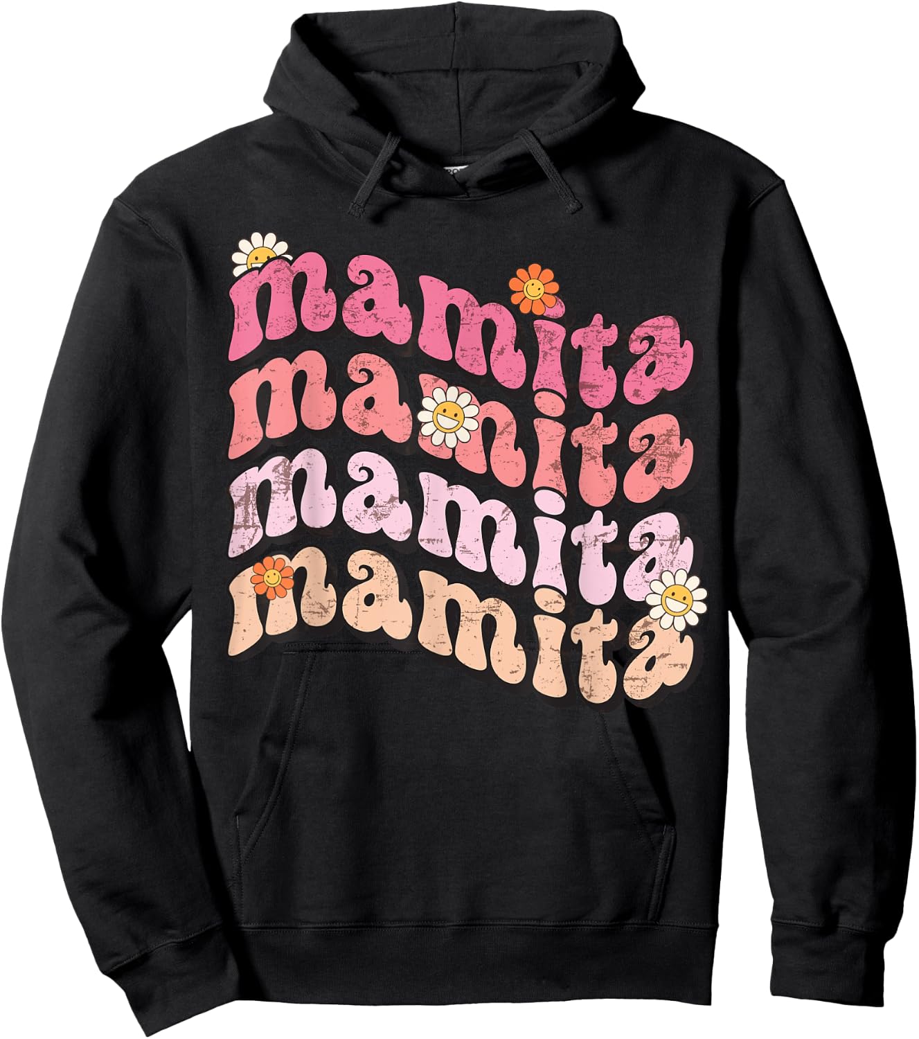 Retro Hippy Groovy Mamita , Fall Autumn Mamita Groovy Hoodie - Hoodie | Black