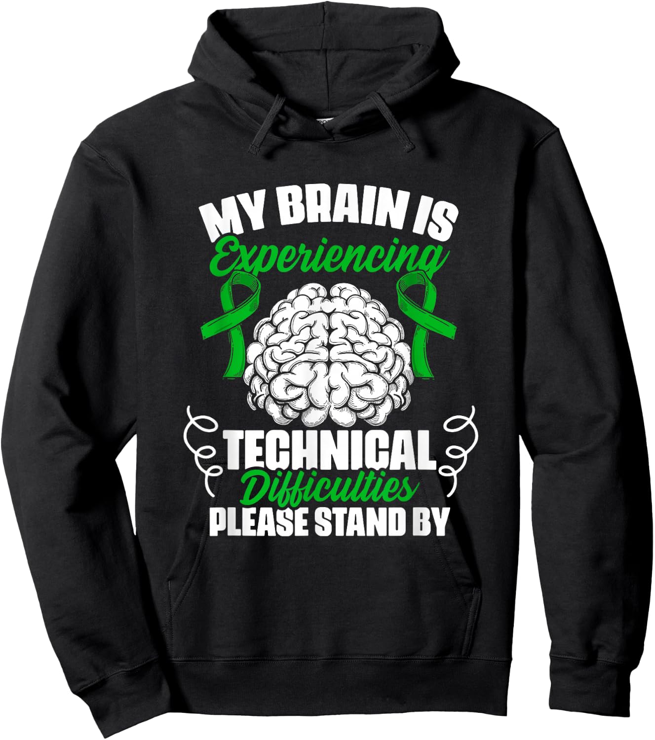 Technical Difficulties Traumatic Brain Injury TBI Survivor Hoodie - Hoodie | Black