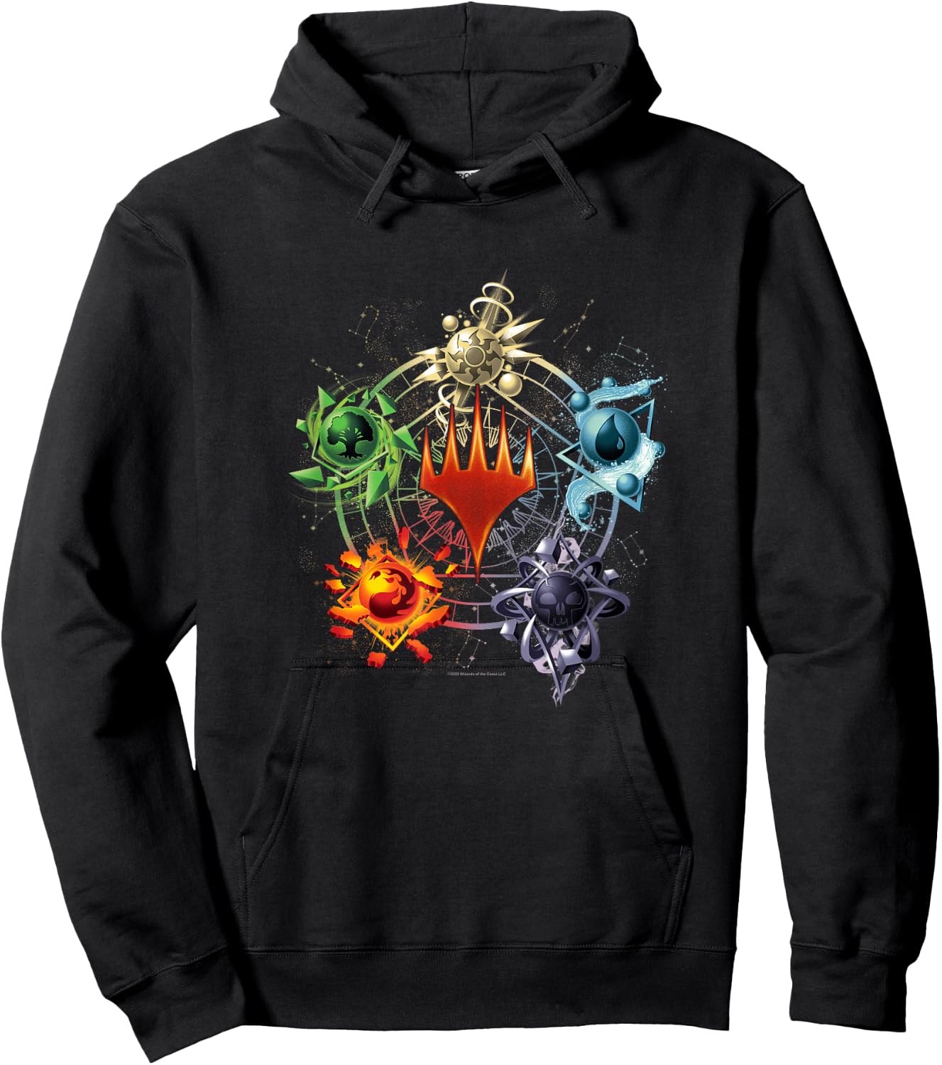 Magic: The Gathering Mana Symbols Epic Poster Hoodie - Hoodie | Black