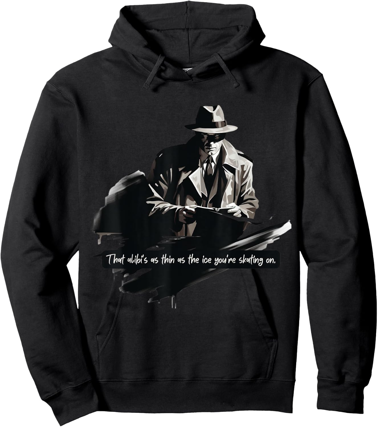 Film Noir Detective: Thin Ice Alibi Hoodie - Hoodie | Black