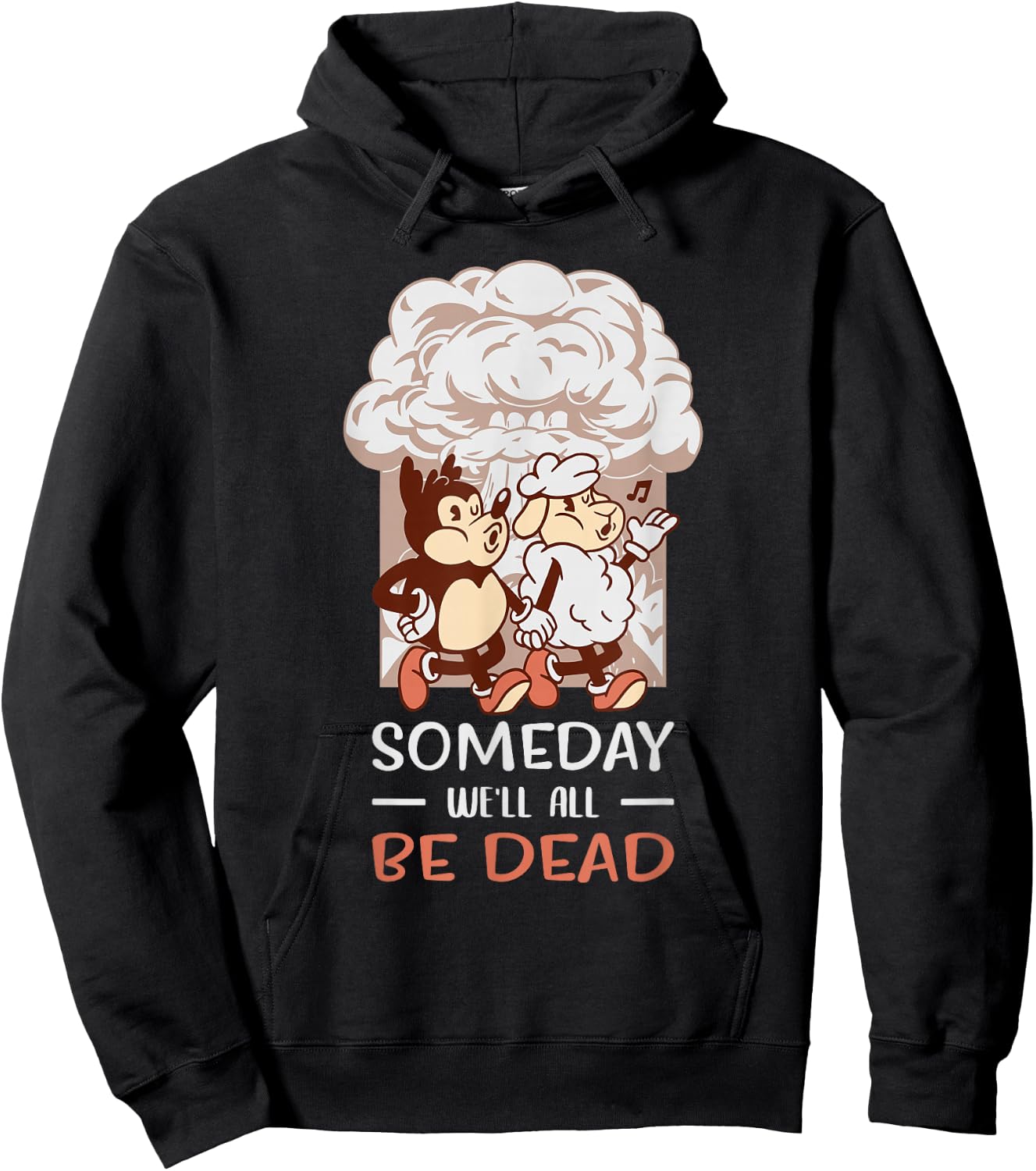 Embrace The Existential Dread Designs Existential Dread Retro Toon Explosion, Sarcasm, Nihilism Hoodie - Hoodie | Black