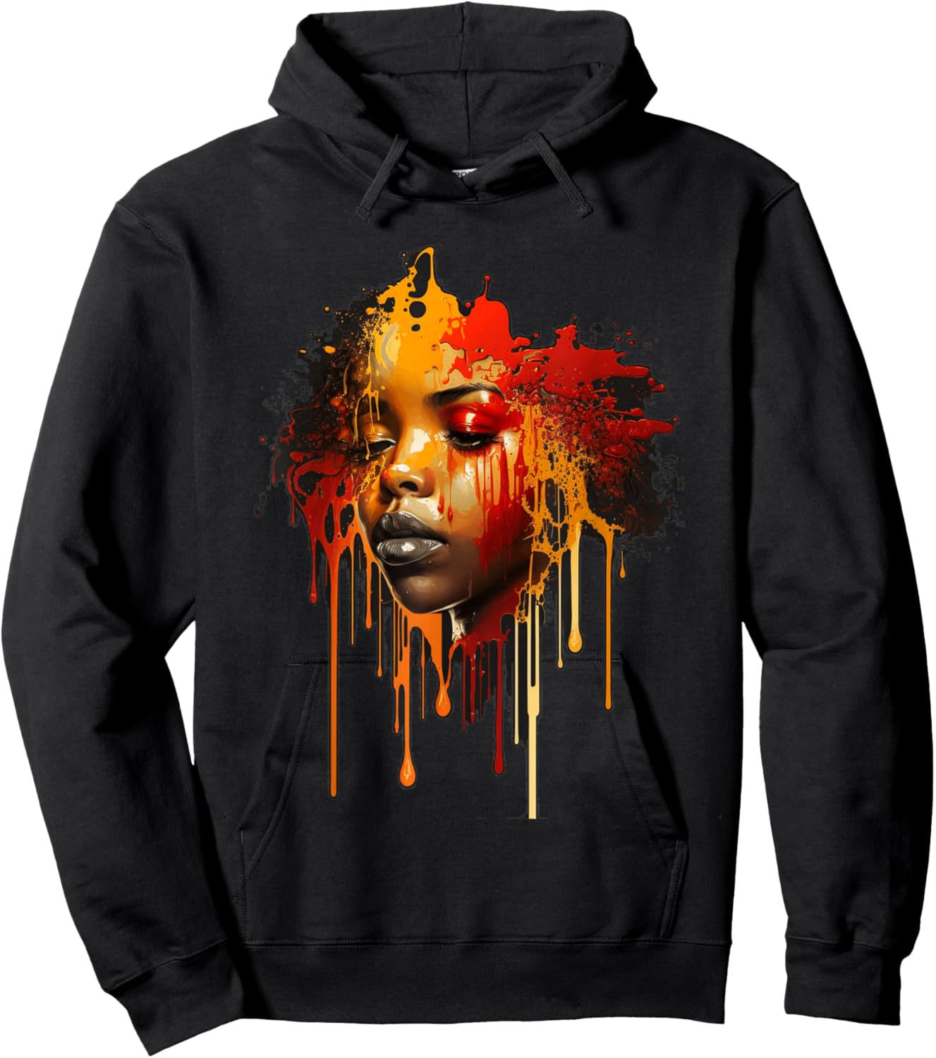 Black Queen Melanin Dripping Art Black History Hoodie - Hoodie | Black