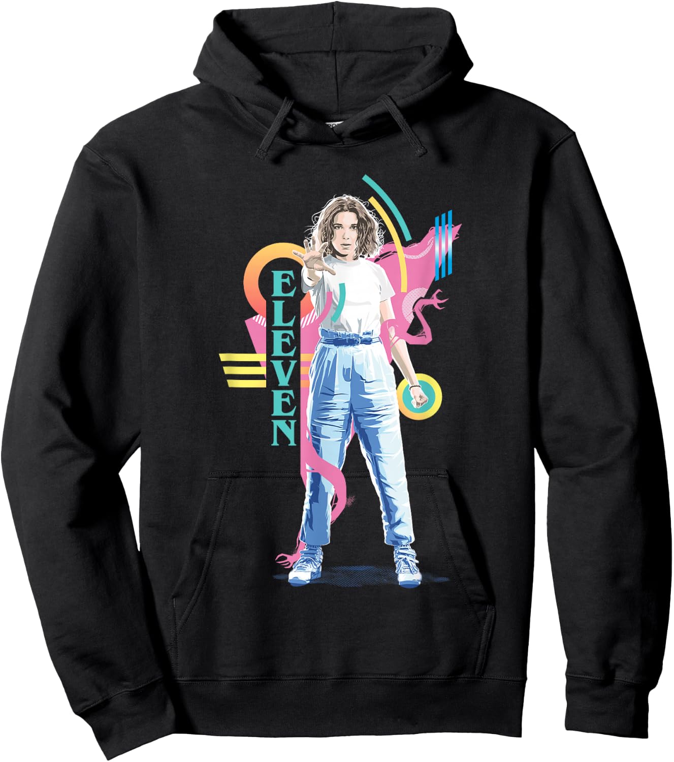 Stranger Things Vintage Retro Eleven Superpowered 80's Icon Hoodie - Hoodie | Black