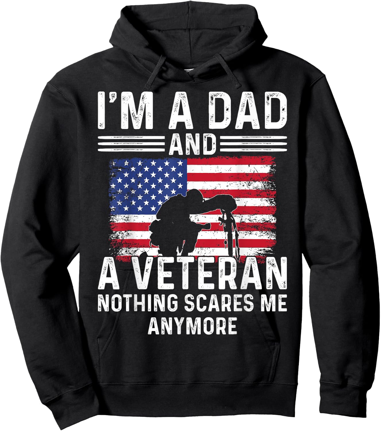 Patriotic Veterans Day I'm A Dad And A Veteran Hoodie - Hoodie | Black